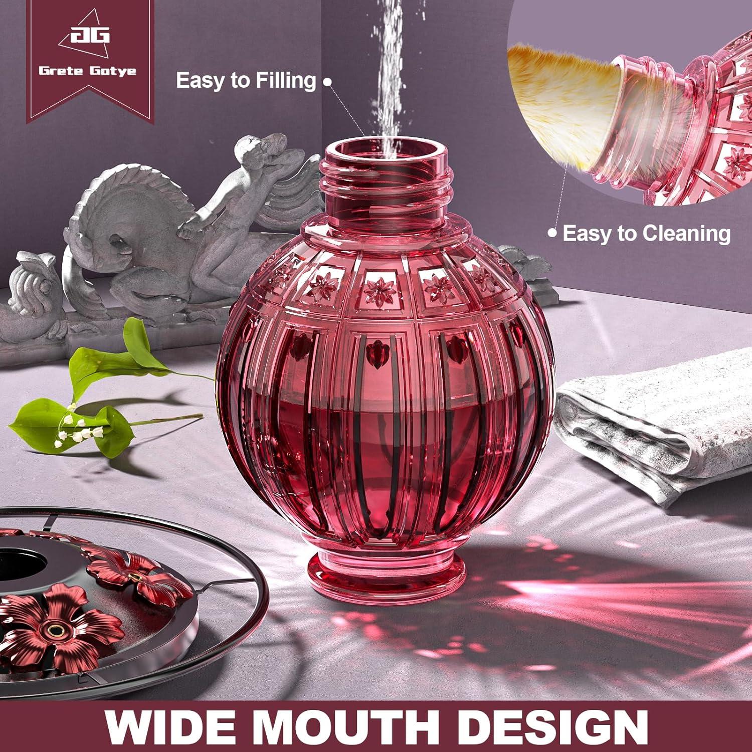 Alimentador de Colibríes de Vidrio Grete Gotye 26 Oz Rojo