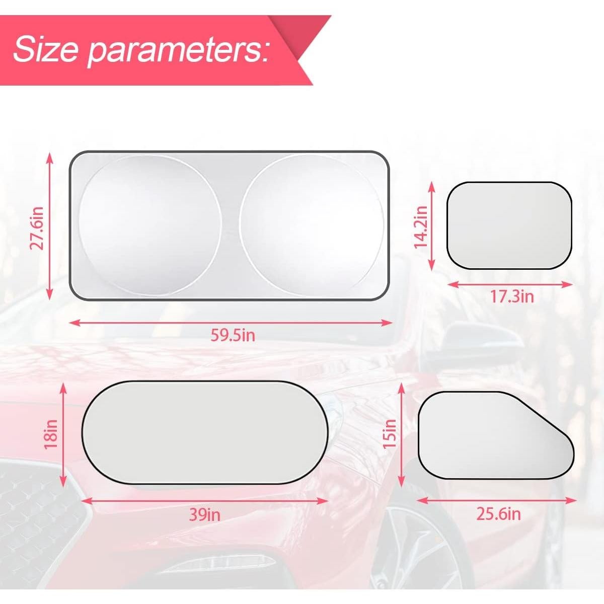 Set de 6 Sombras de Ventana LoyaForba para Auto 151.1x70.1cm