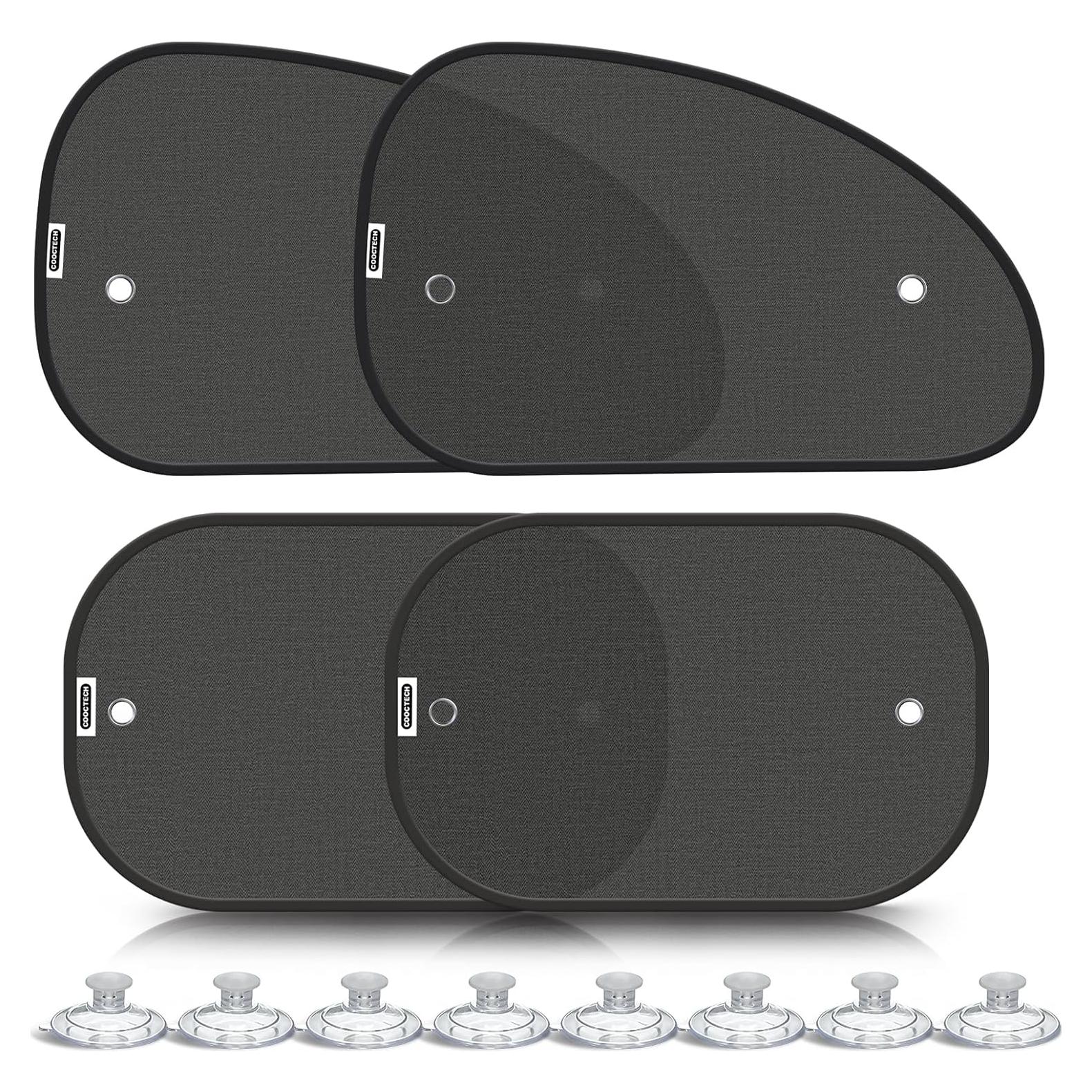 Cortinas para Ventanas de Coche COOCTECH 4 Paquete UV 99.98%