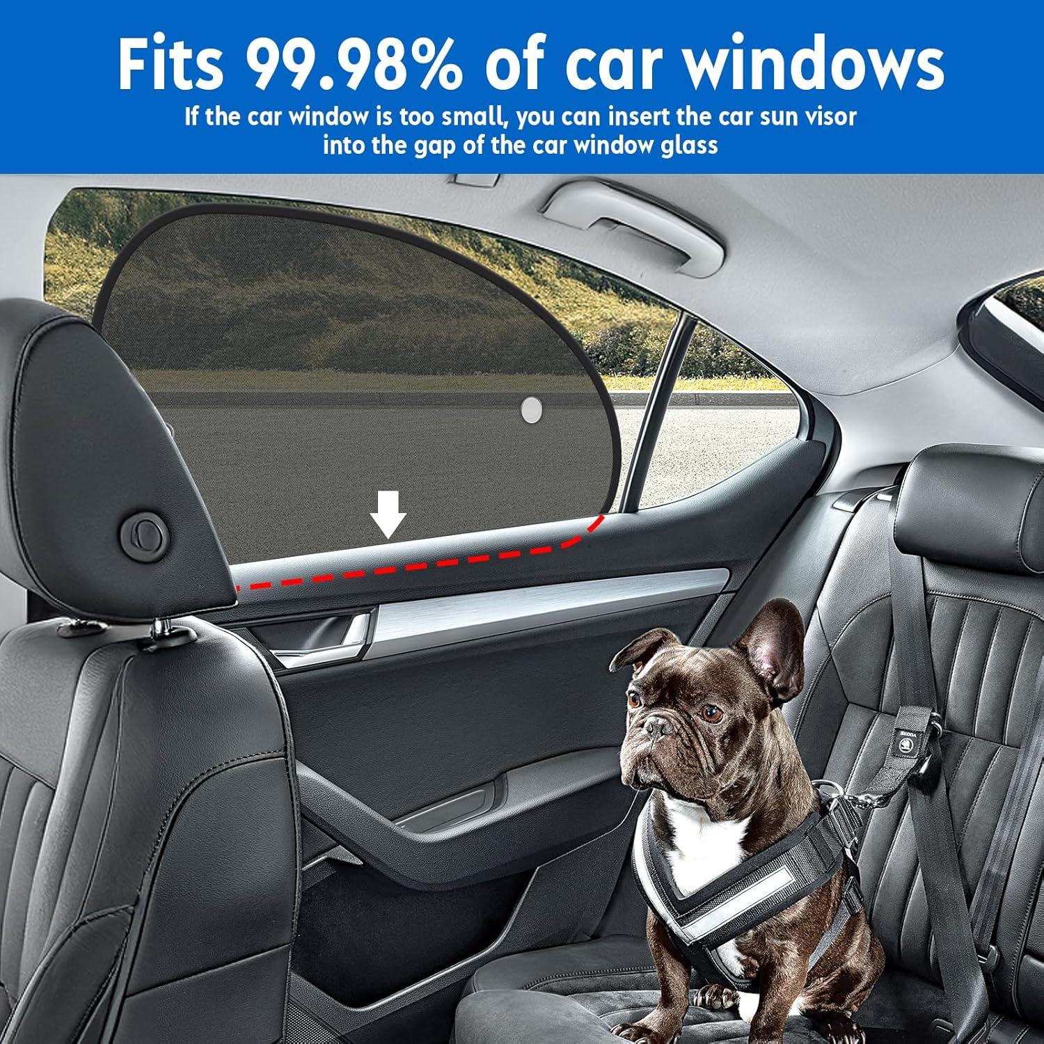 Cortinas para Ventanas de Coche COOCTECH 4 Paquete UV 99.98%