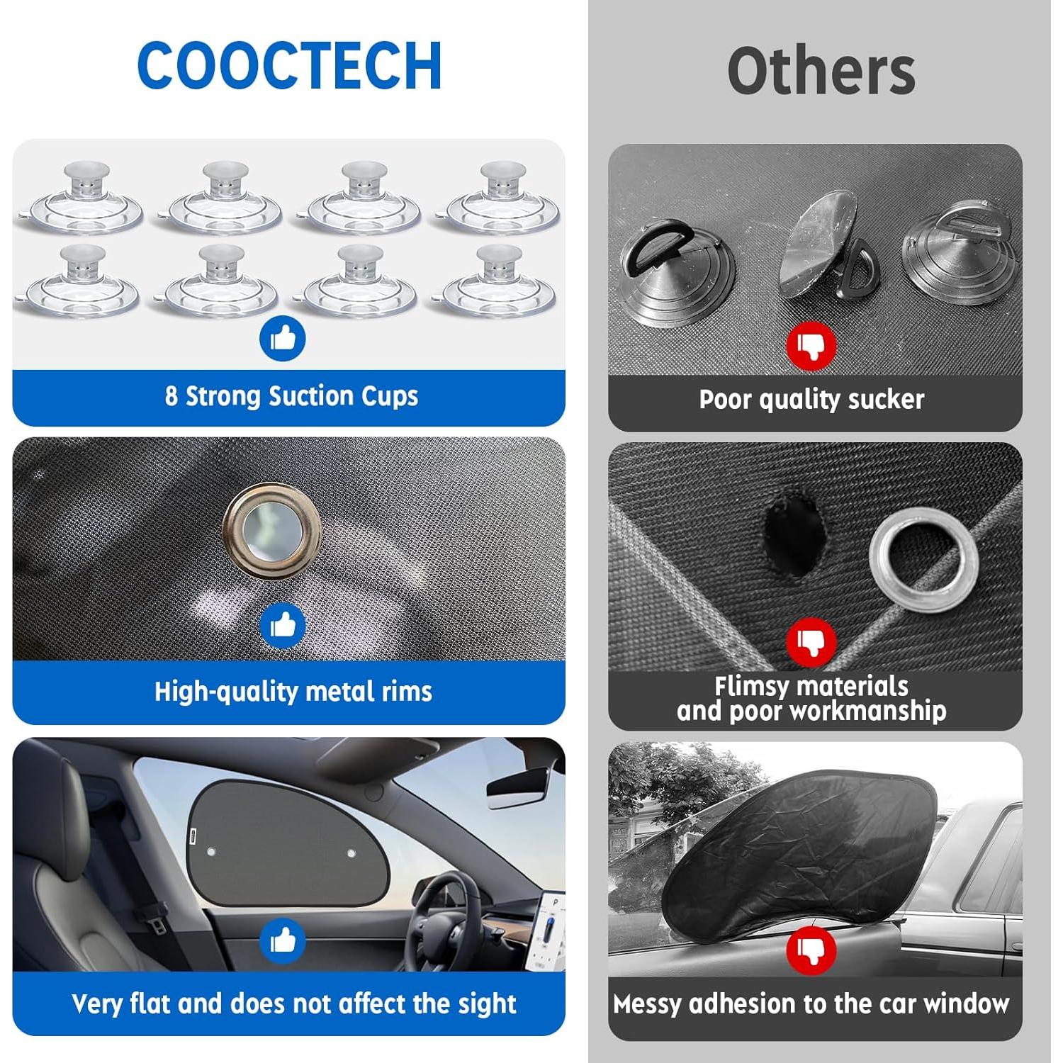 Cortinas para Ventanas de Coche COOCTECH 4 Paquete UV 99.98%