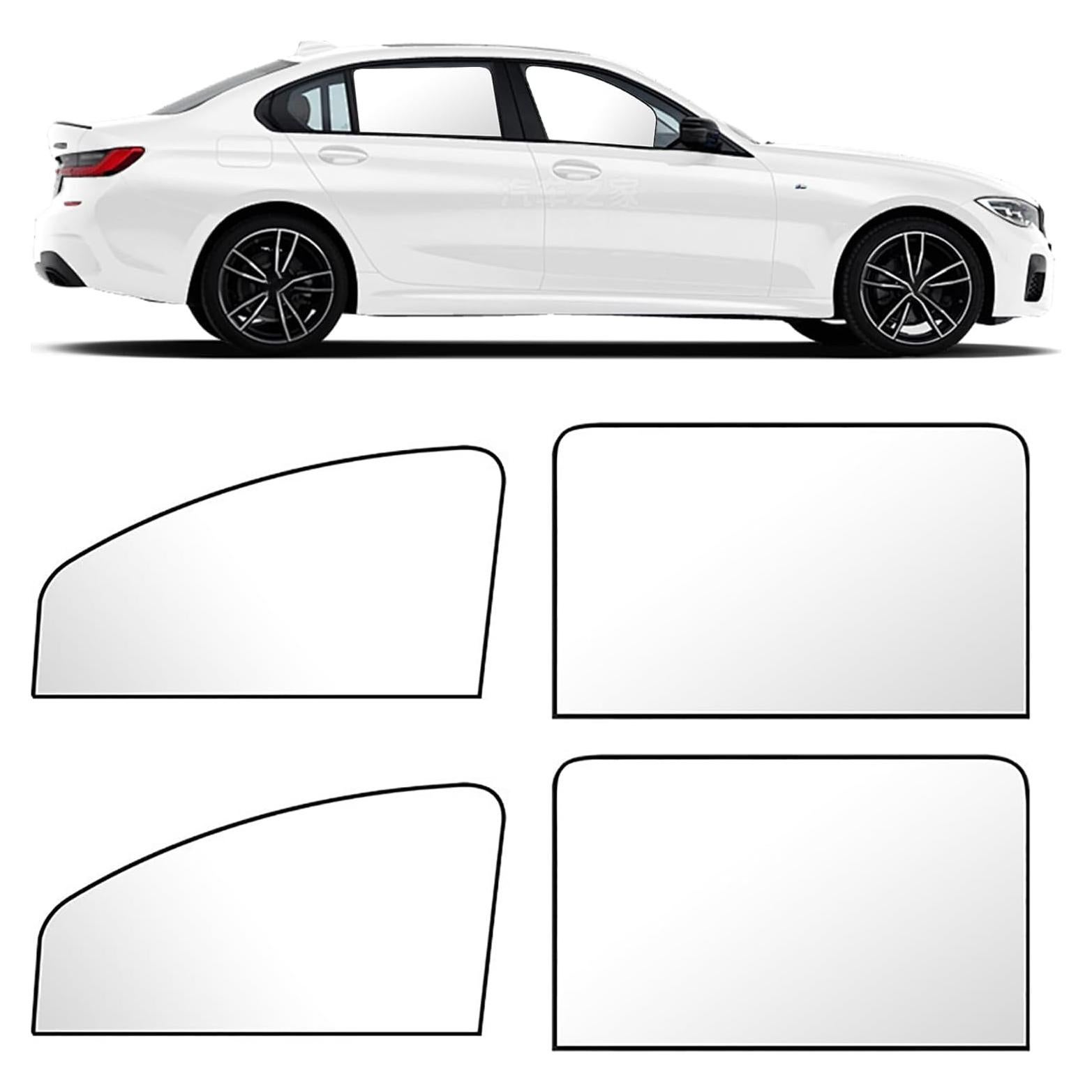 Sombrillas para Ventanas de Coche SLIMI 4 PCS Plata