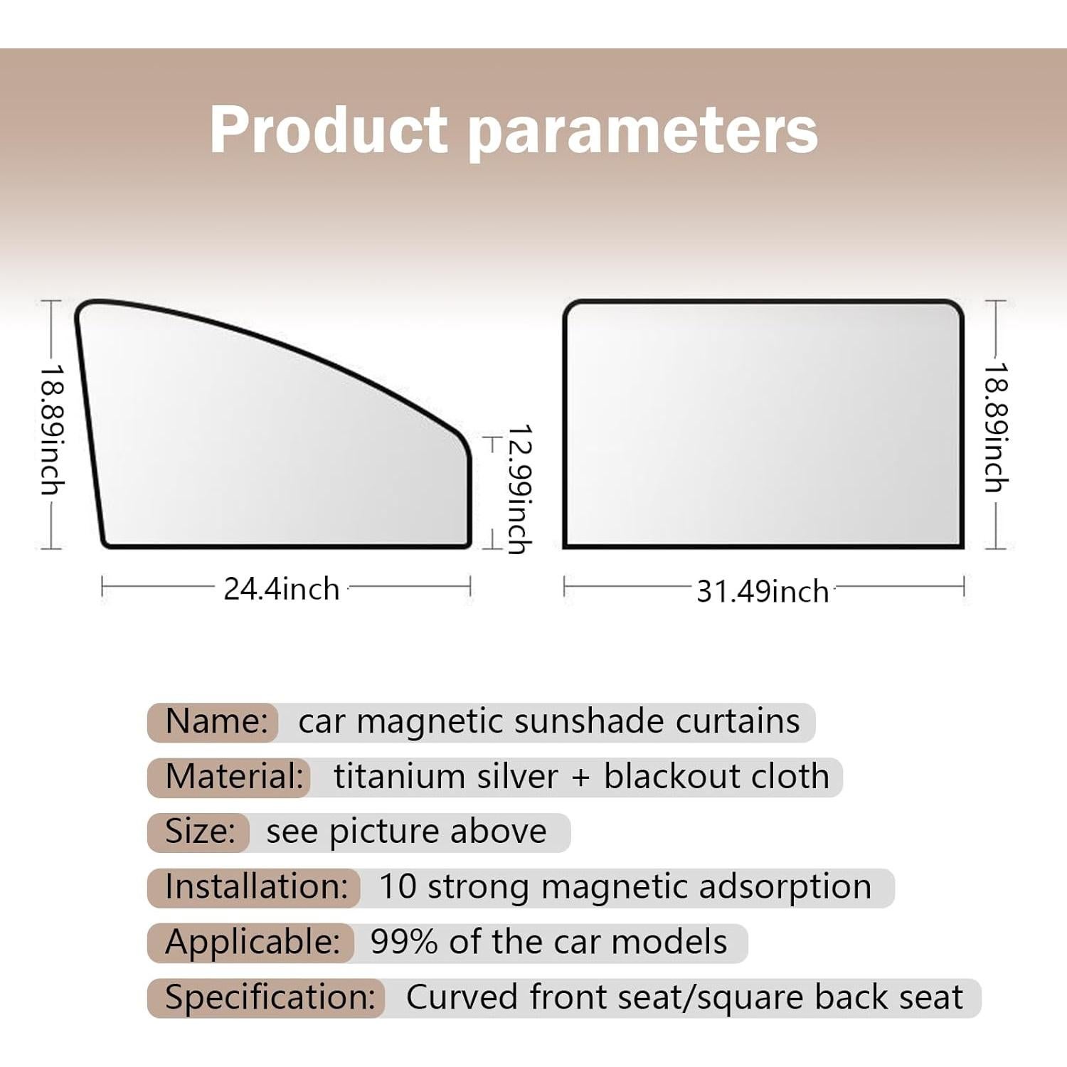 Sombrillas para Ventanas de Coche SLIMI 4 PCS Plata