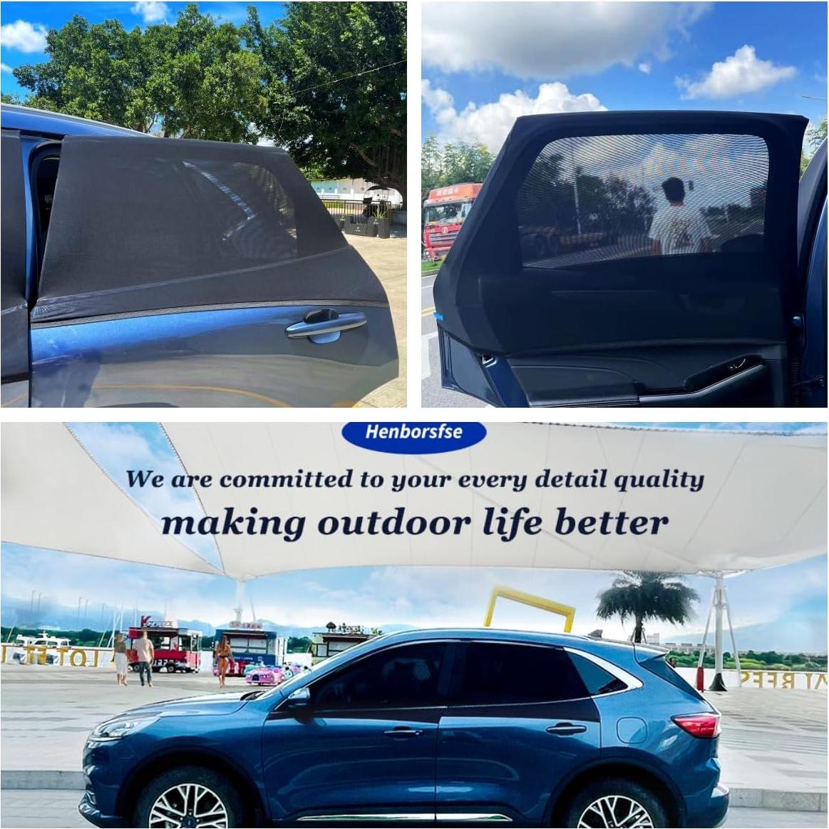 Cortina de Sombra para Ventana Lateral Trasera Henborsfse - 2 Piezas