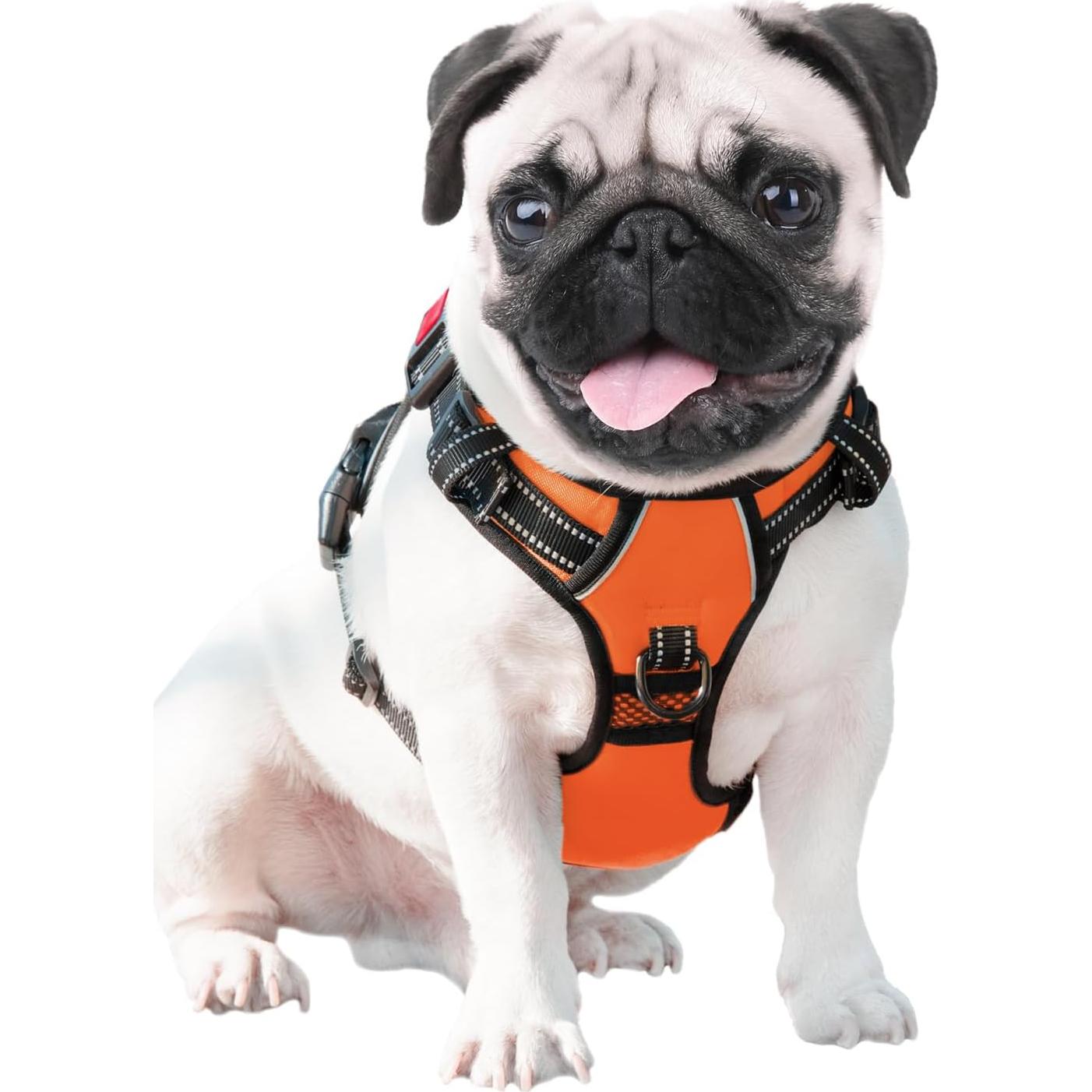 Arnés para Perros Mediano PHOEPET Reflectante Ajustable Naranja