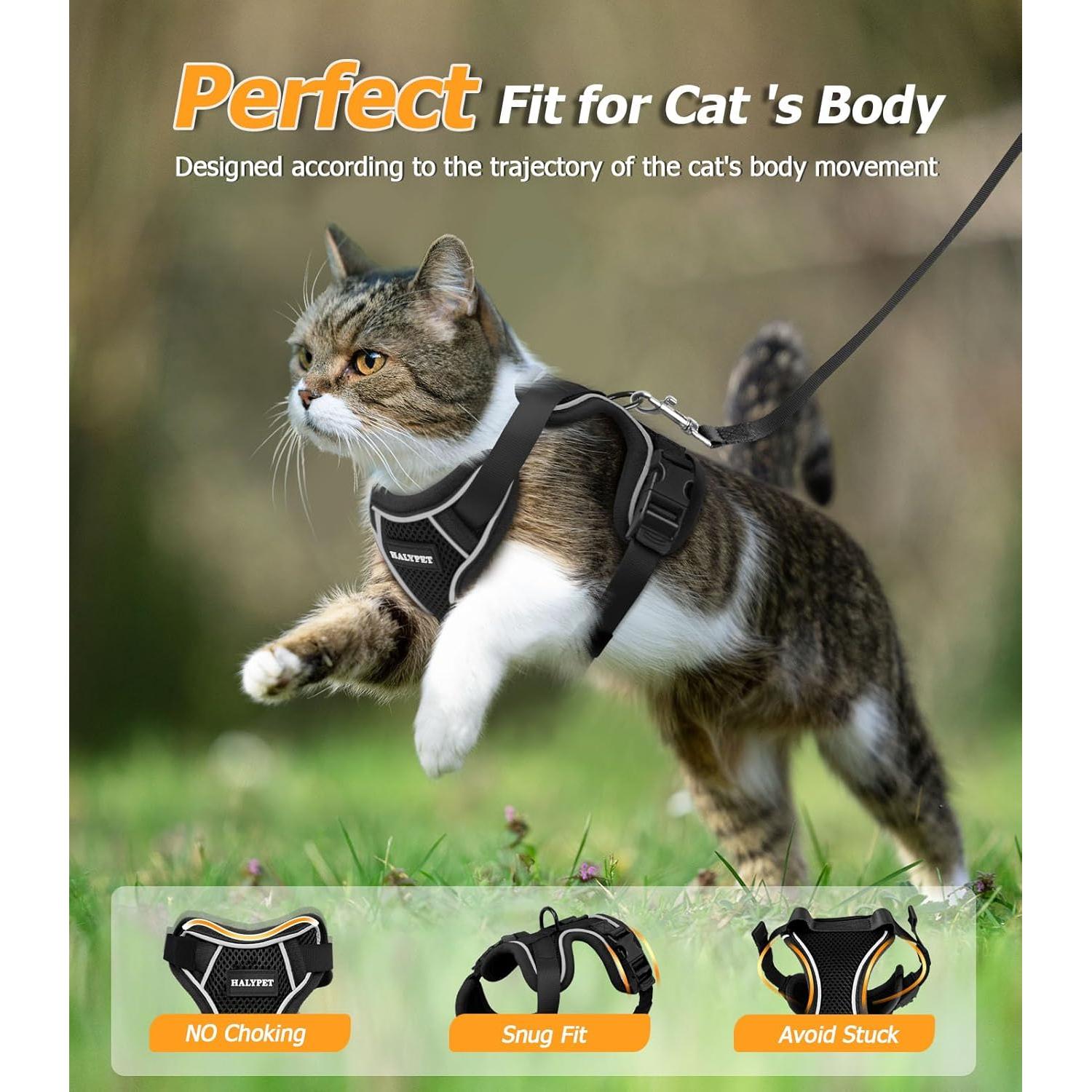 Arnés y Correa para Gato Halypet H600 Pro - Pequeño Negro