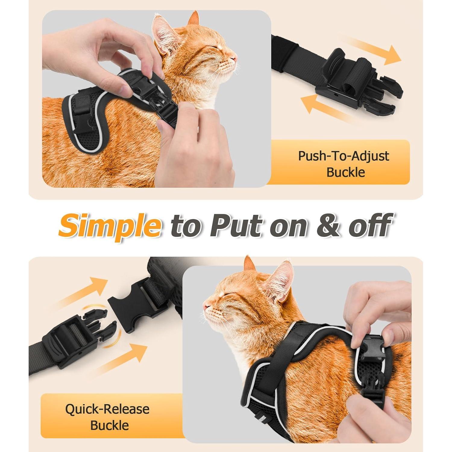 Arnés y Correa para Gato Halypet H600 Pro - Pequeño Negro