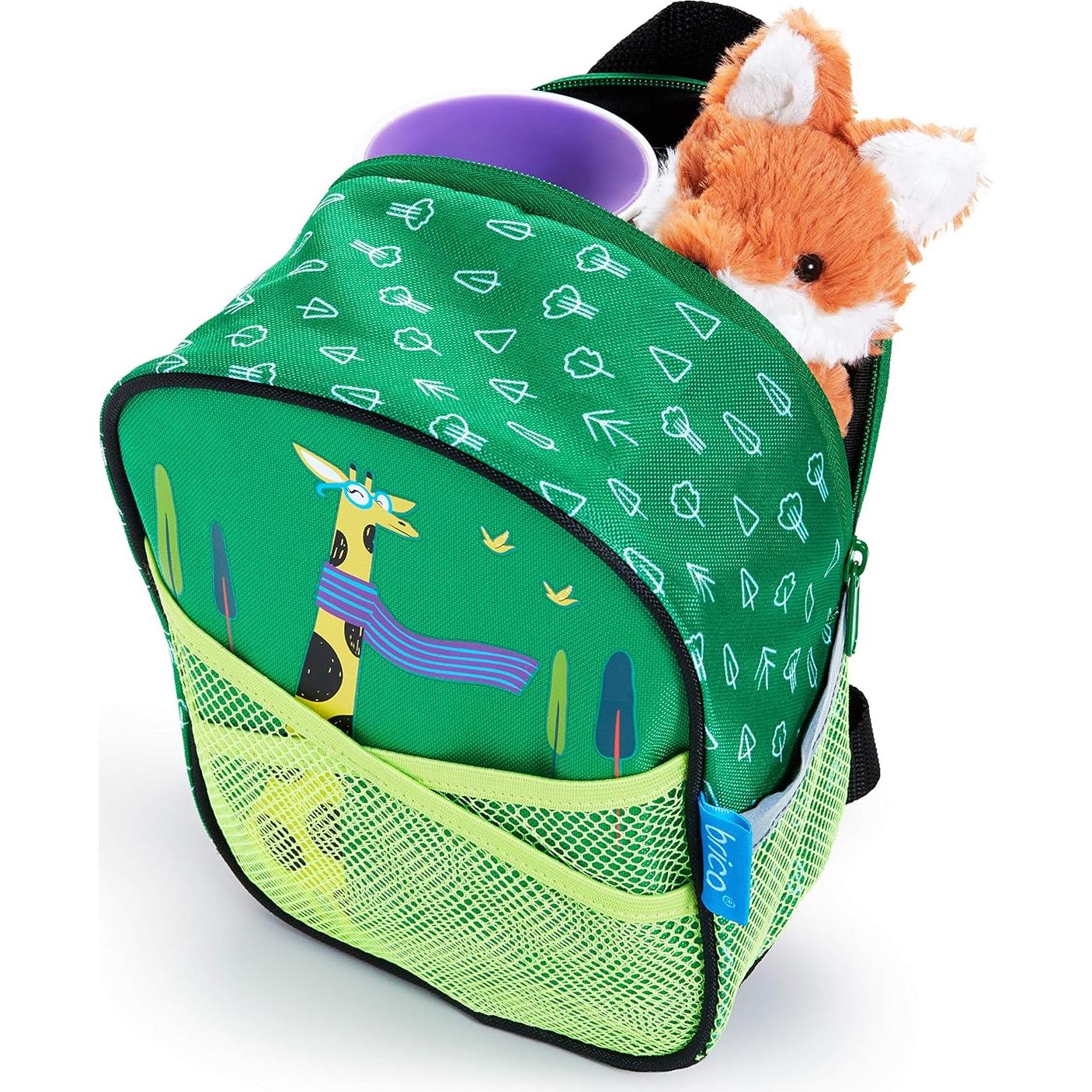 Mochila con Arnés de Seguridad Brica Jirafa Verde para Niños