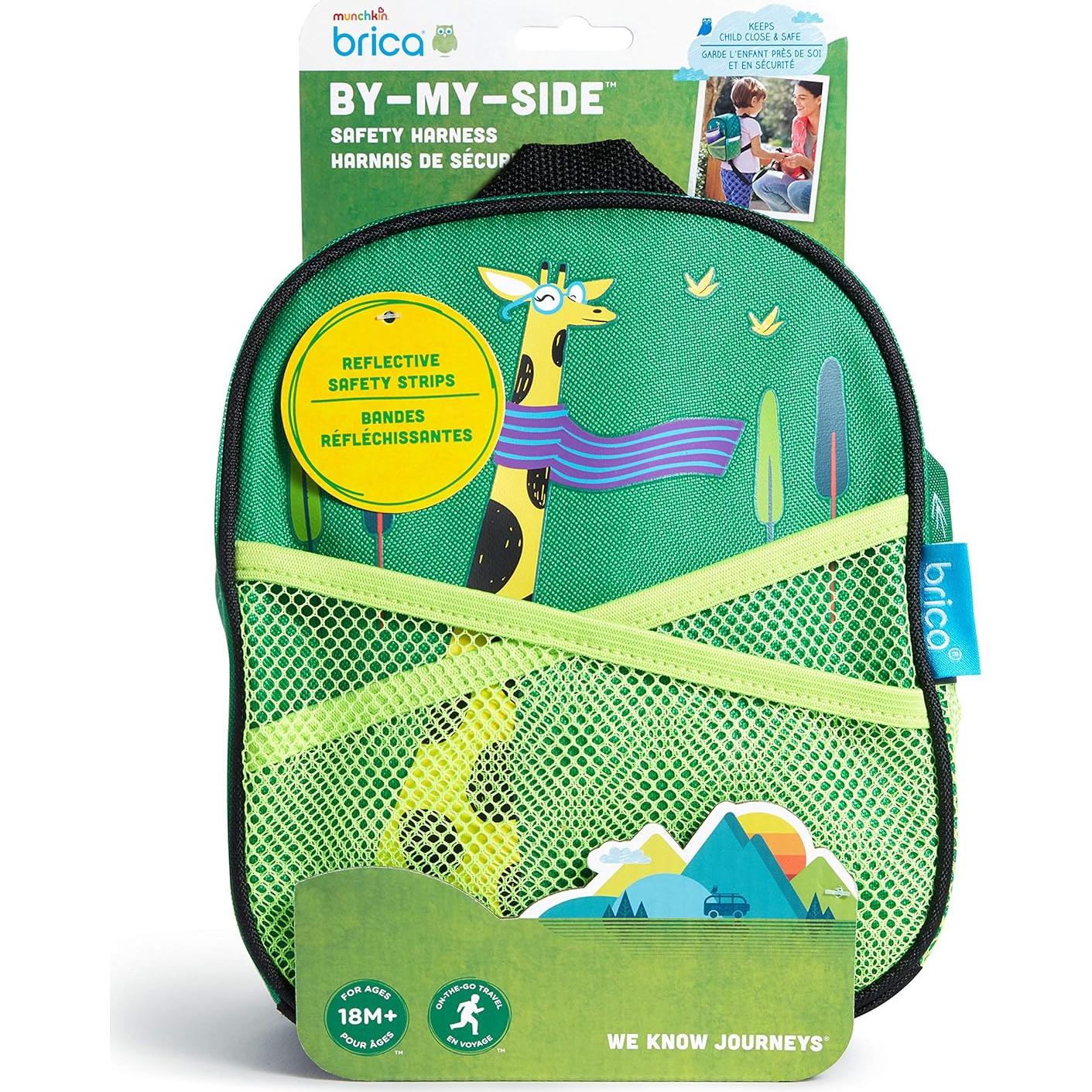 Mochila con Arnés de Seguridad Brica Jirafa Verde para Niños