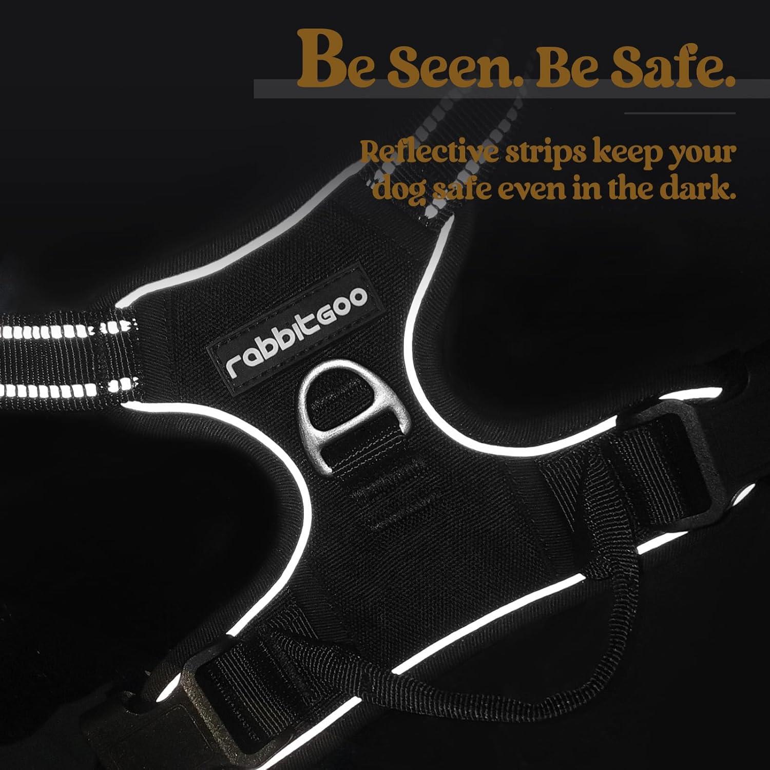 Arnés para Perros GLOBEGOU XL Negro Sin Tirones Ajustable