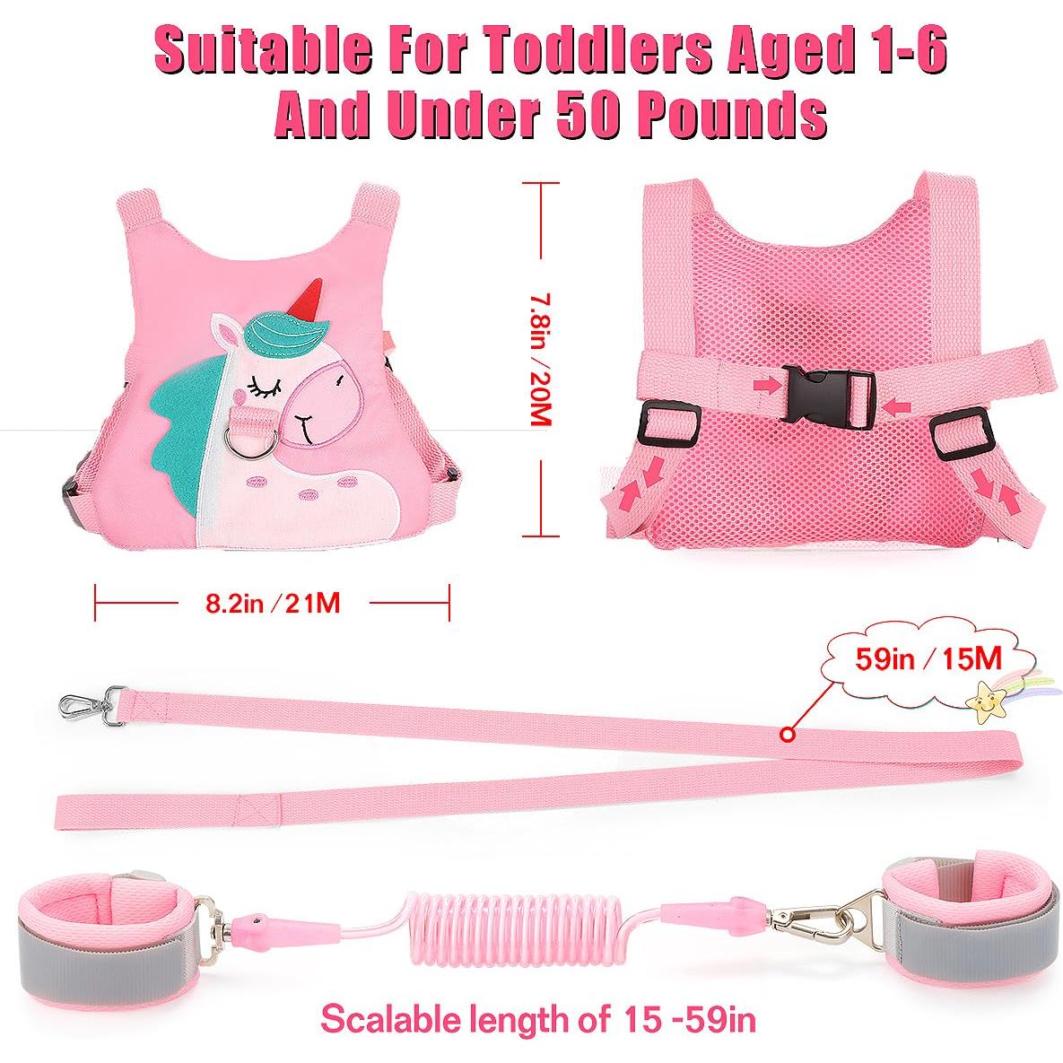 Arnés de Seguridad para Niños Rosa - Correa Antipérdida Ajustable