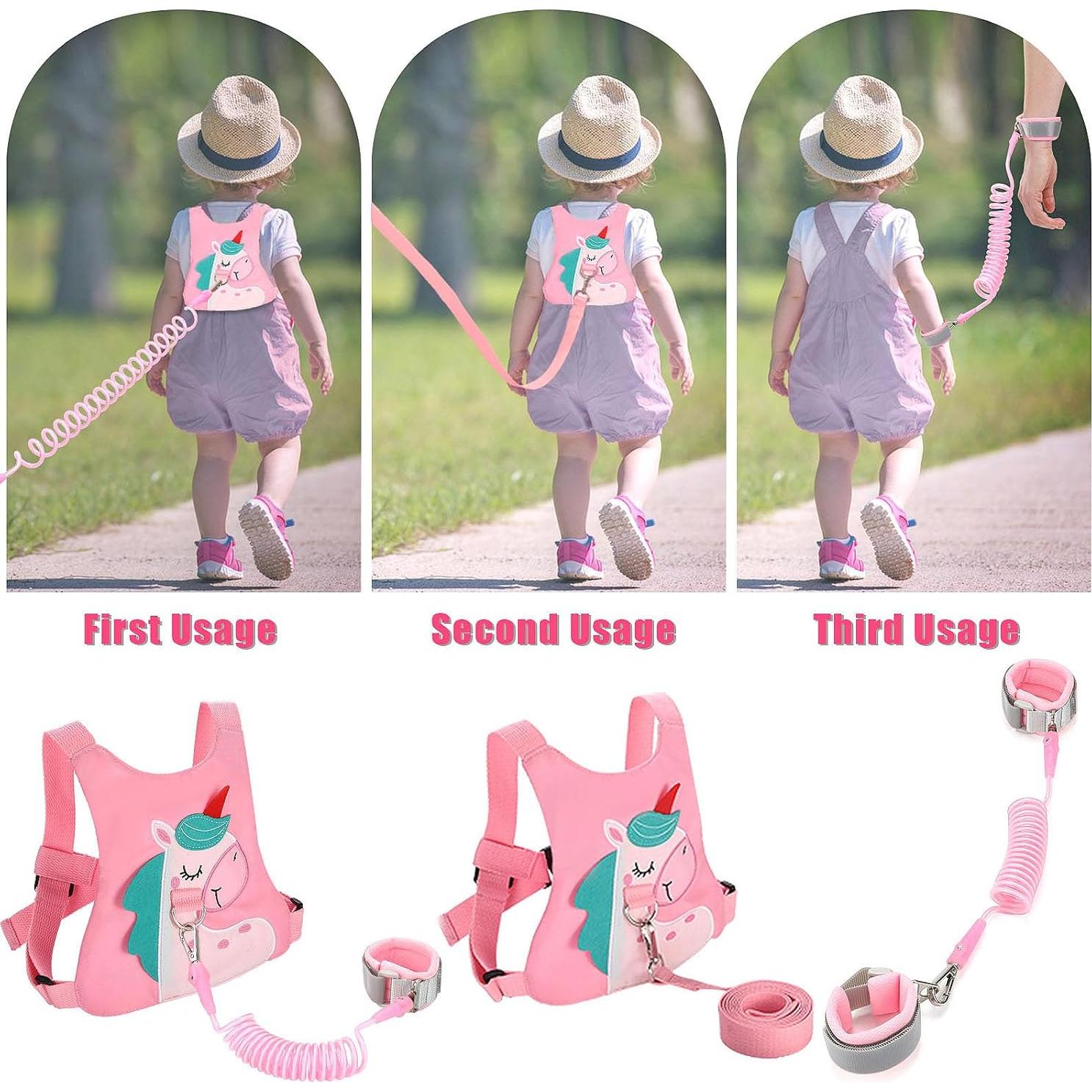 Arnés de Seguridad para Niños Rosa - Correa Antipérdida Ajustable