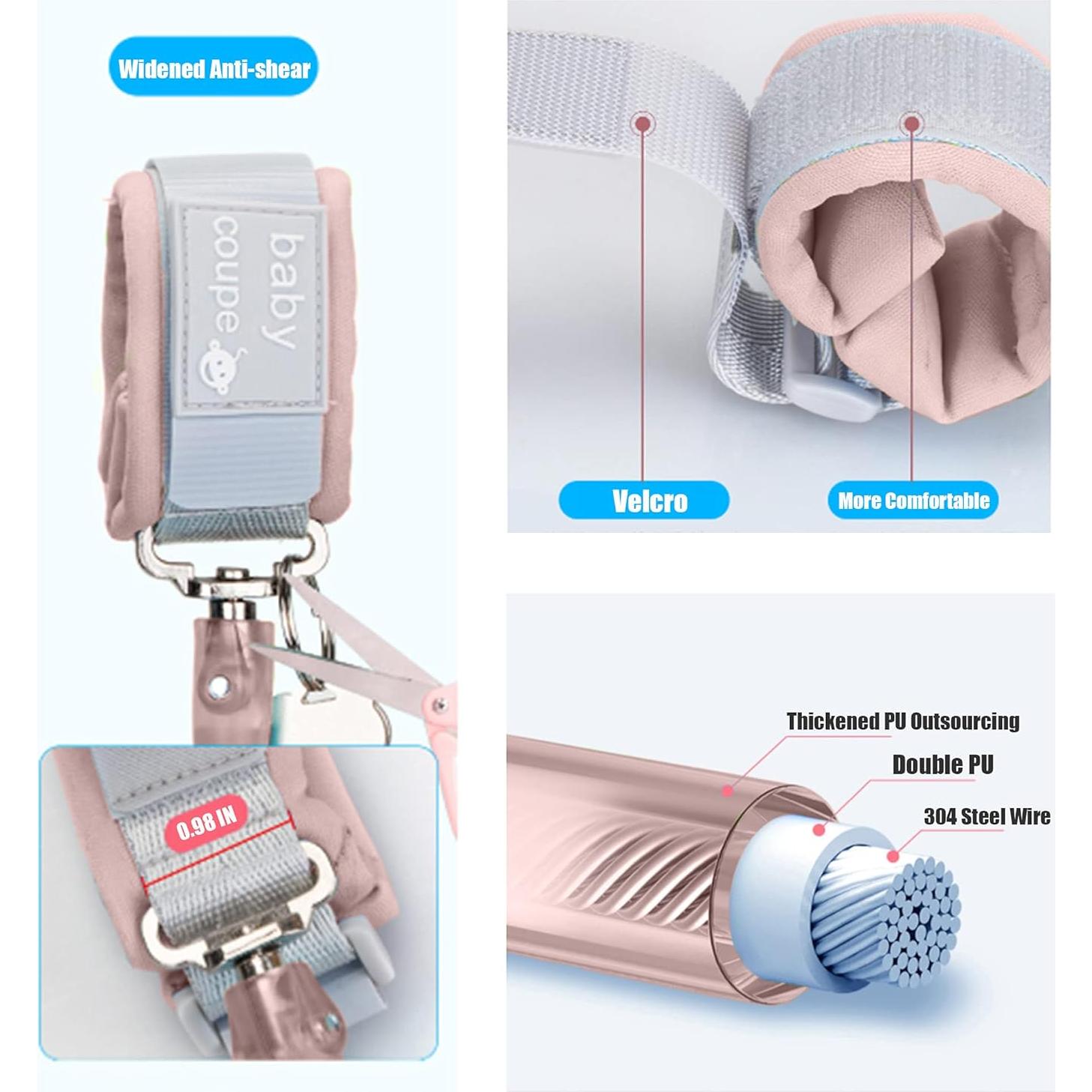 Arnés Antipérdida para Niños WSZCML Rosa 2m Ajustable