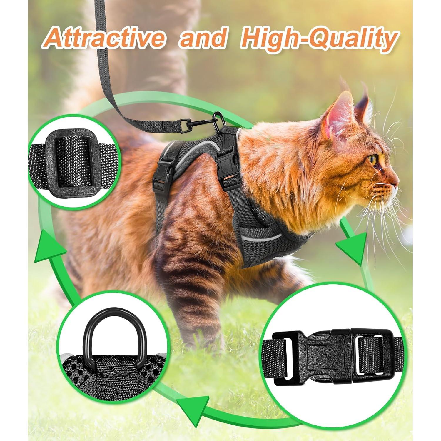 Conjunto Arnés y Correa para Gato Halypet H200 Pro Negro