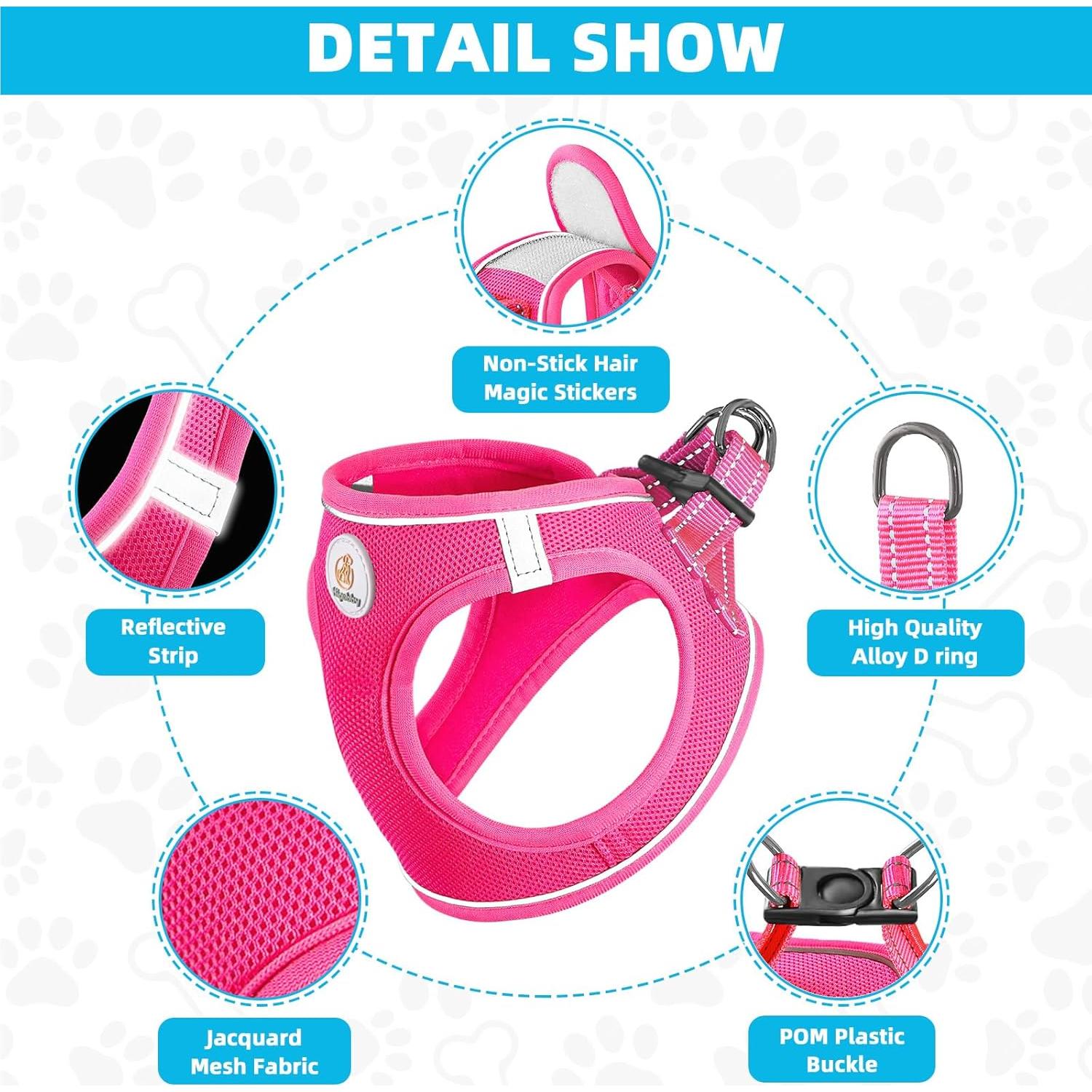 Arnés Suave y Correa para Perros Hipubby Rojo Rosa S