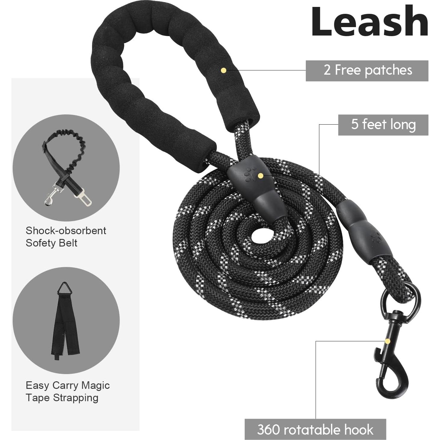 Arnés Táctico para Perros Grandes Yungaspy Negro L Ajustable