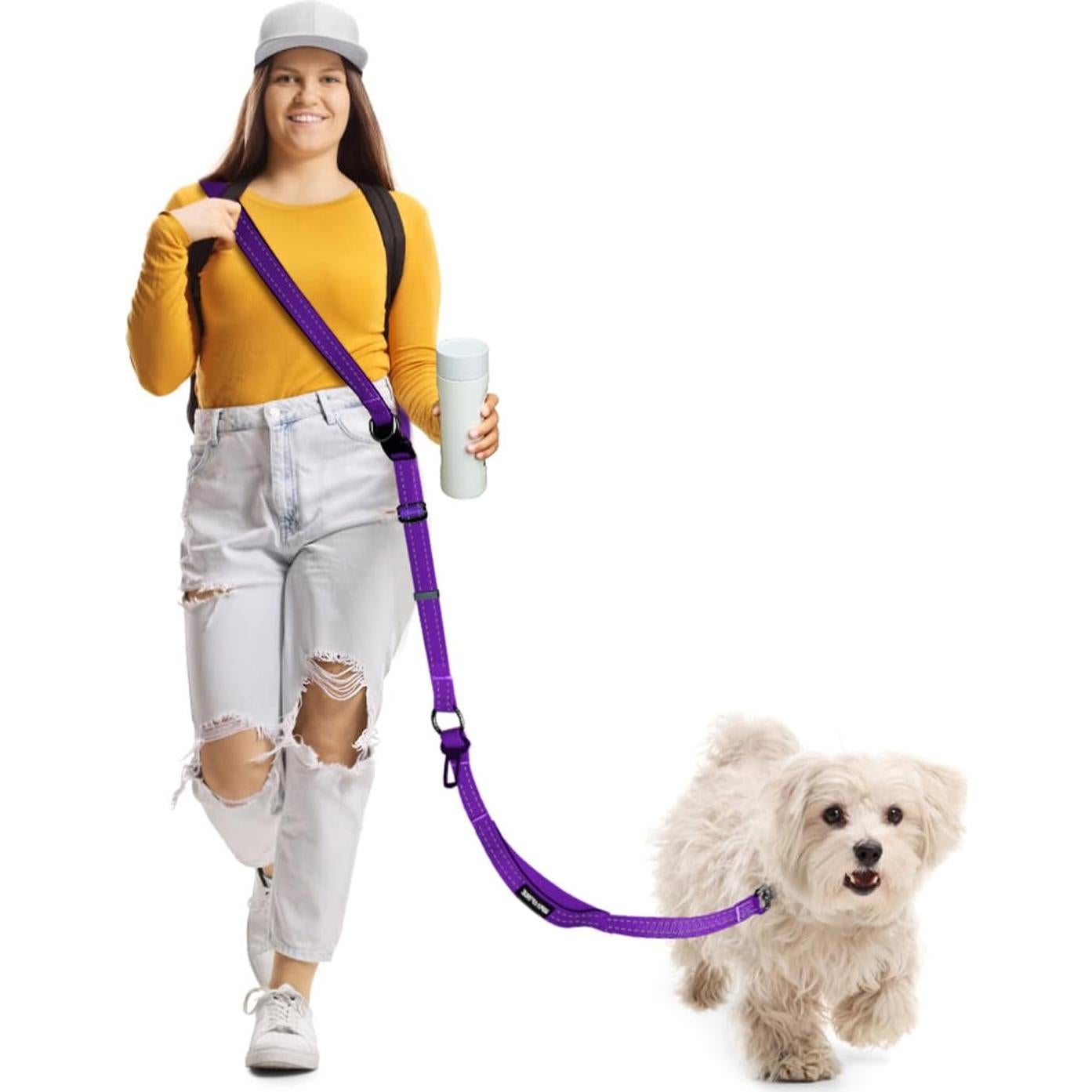 Correa para Perros Manos Libres WANFIRE 1.8-2.9m Púrpura