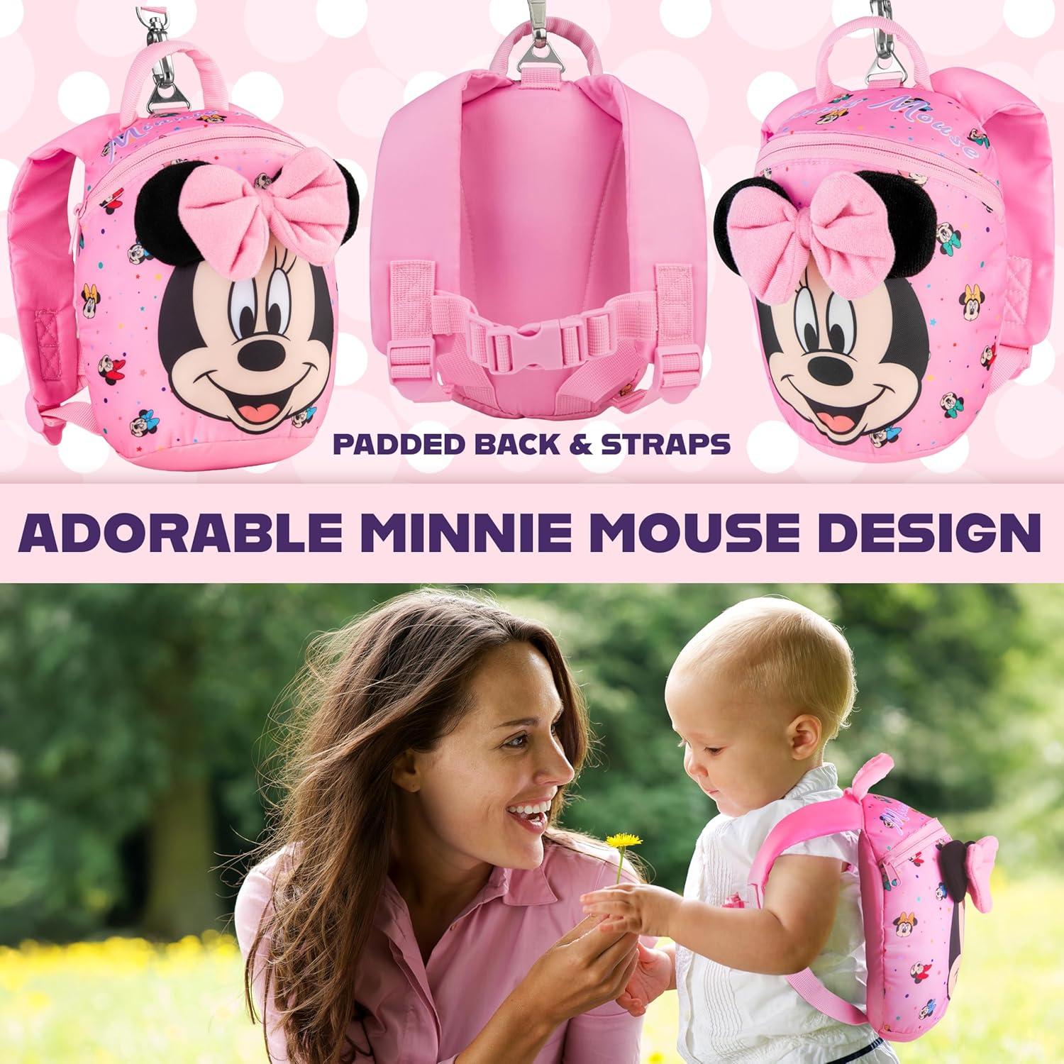 Mochila de Minnie Mouse Disney con correa de seguridad 3,36L