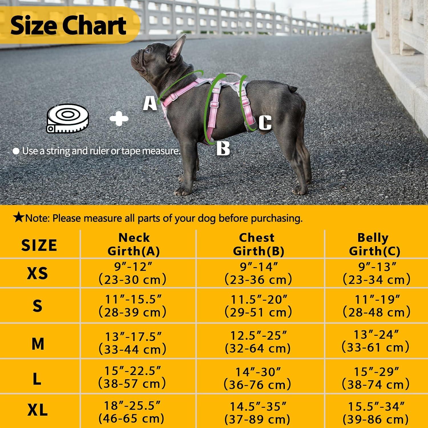 Arnés para Perros HUNTBOO Grande Rosa Reflectante Ajustable