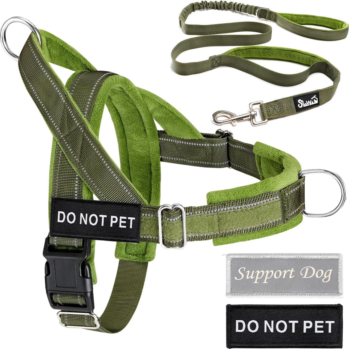 Arnés para Perros Lukovee Sin Tirones Verde Mediano Ajustable