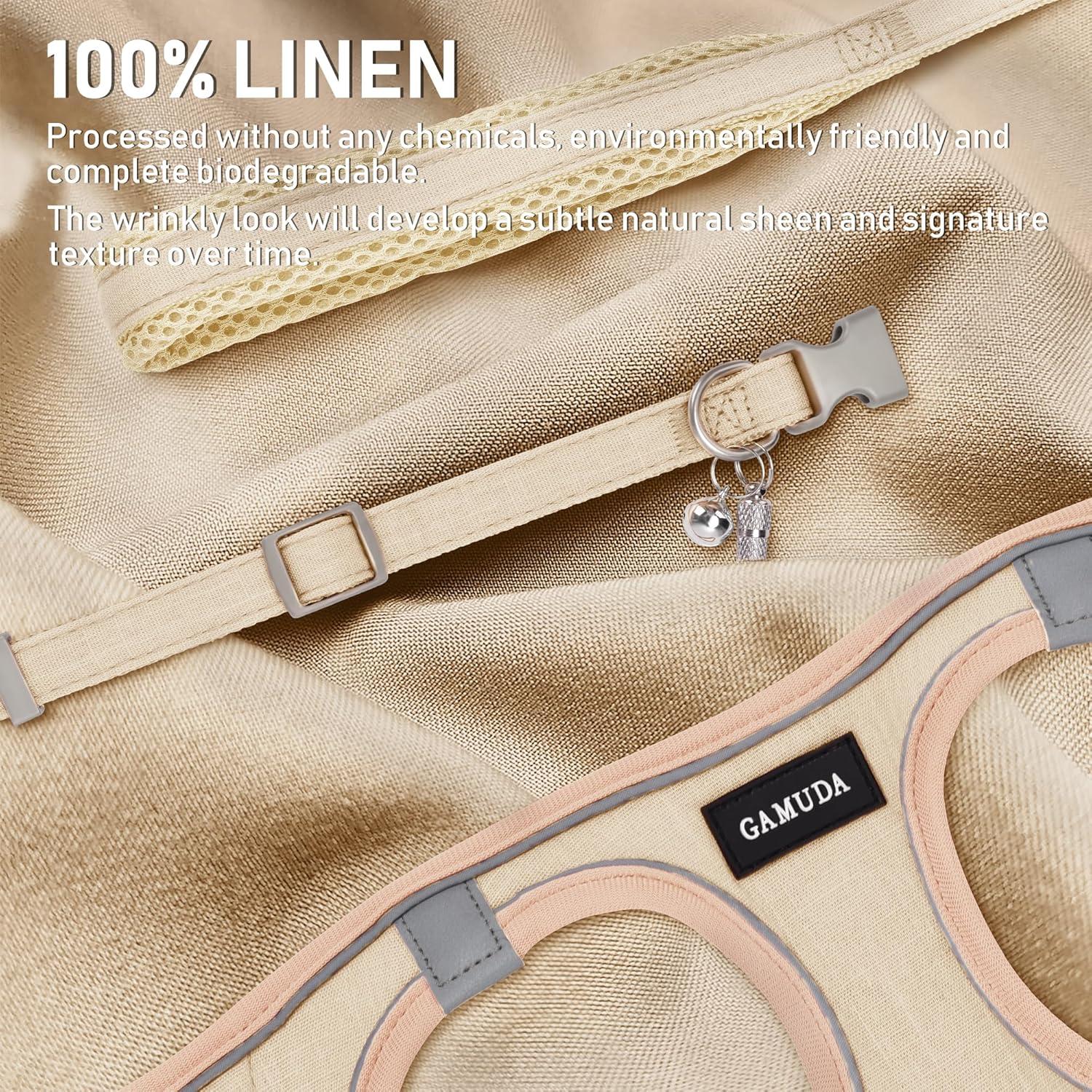 GAMUDA Arnés para Mascotas Pequeñas Caqui S, Collar y Correa