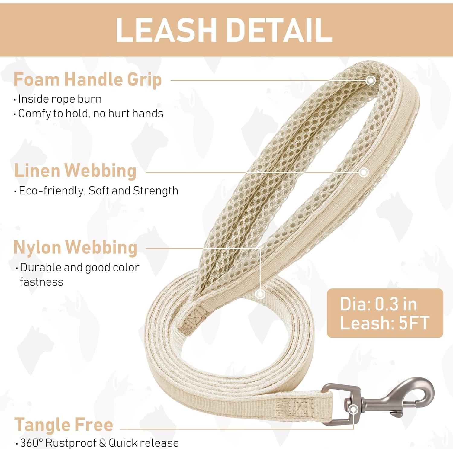 GAMUDA Arnés para Mascotas Pequeñas Caqui S, Collar y Correa