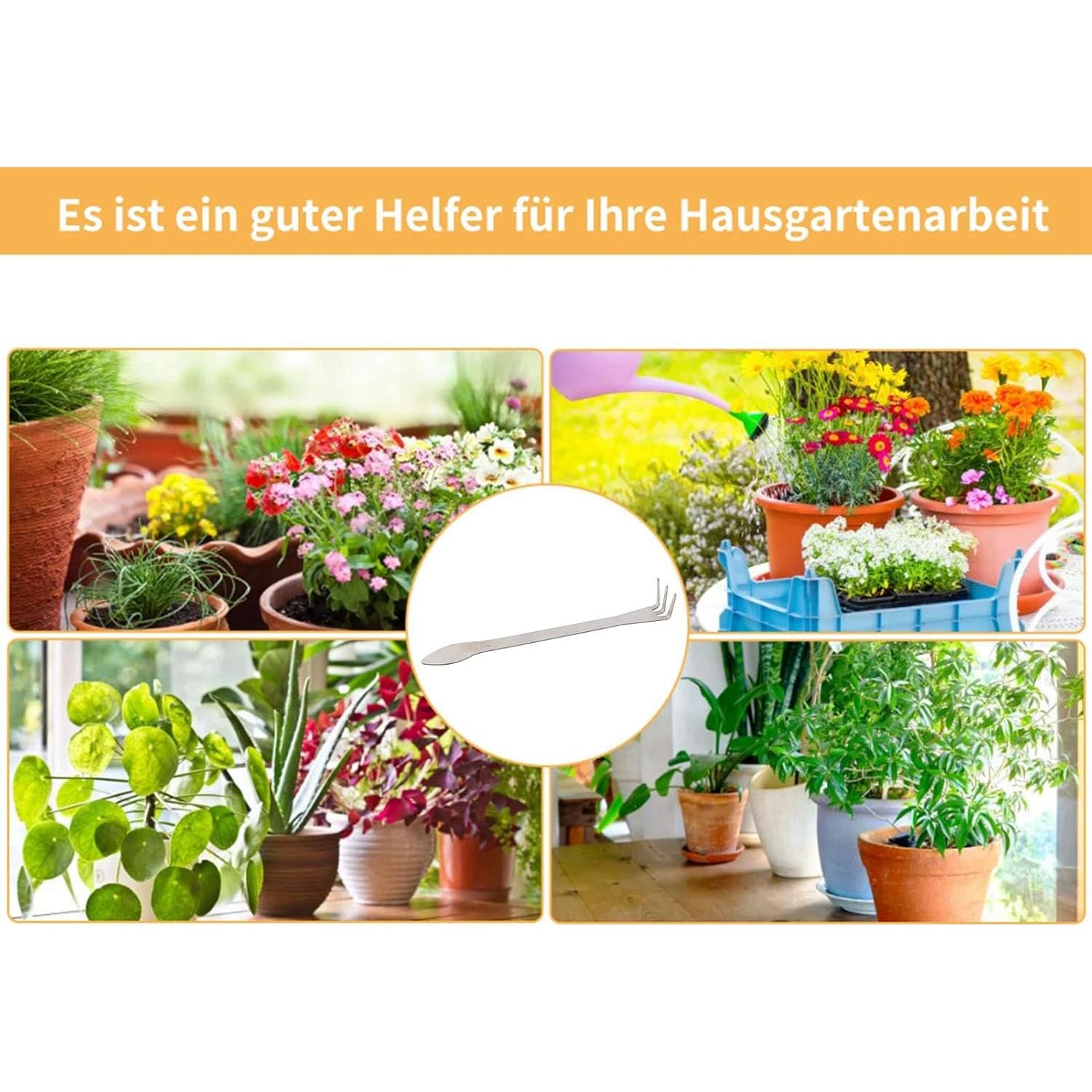 Rastrillo de Jardín GLOGLOW 24 cm Acero Inoxidable Ergonómico