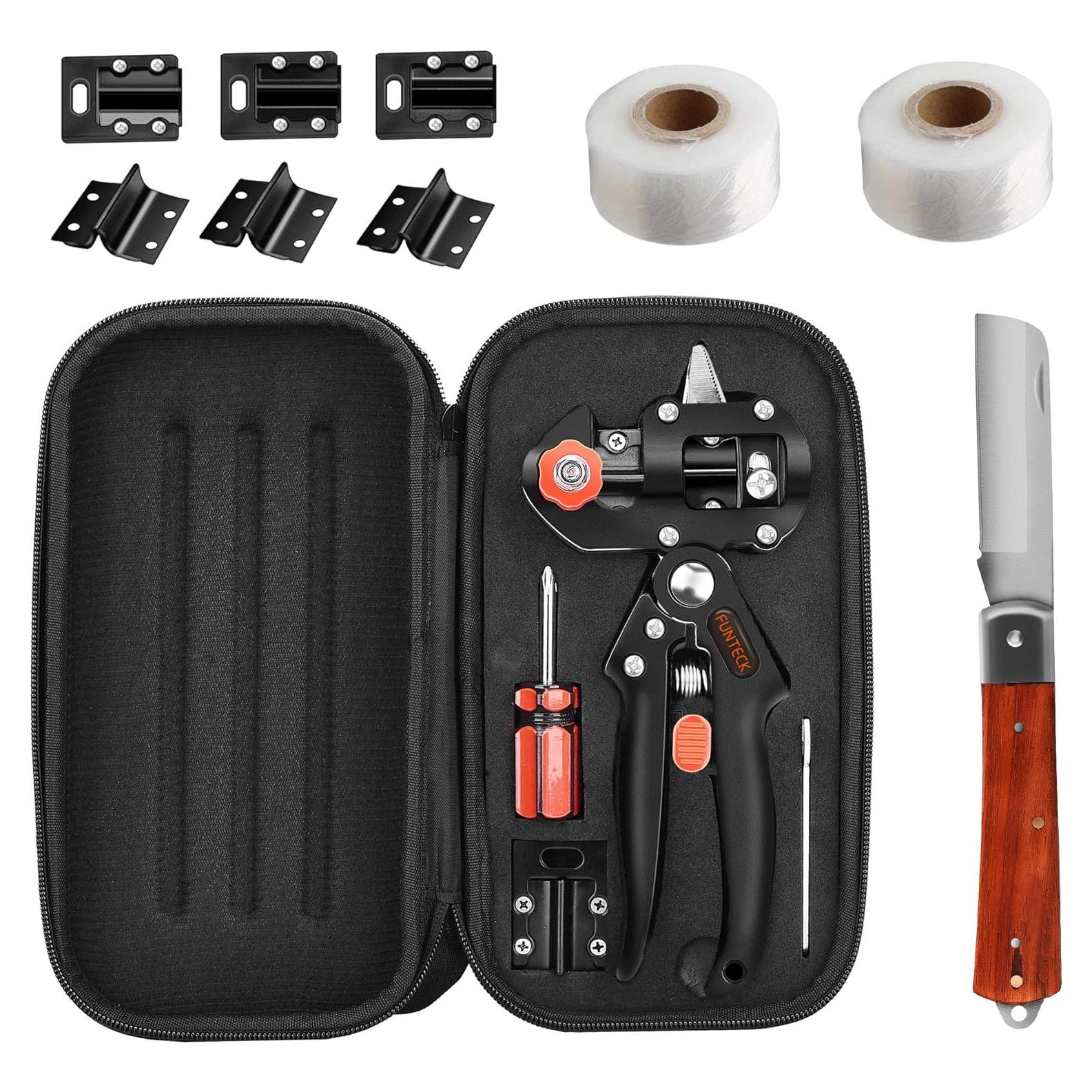 Kit de Herramientas de Injerto FUNTECK 2-en-1 con Cuchillas y Cintas