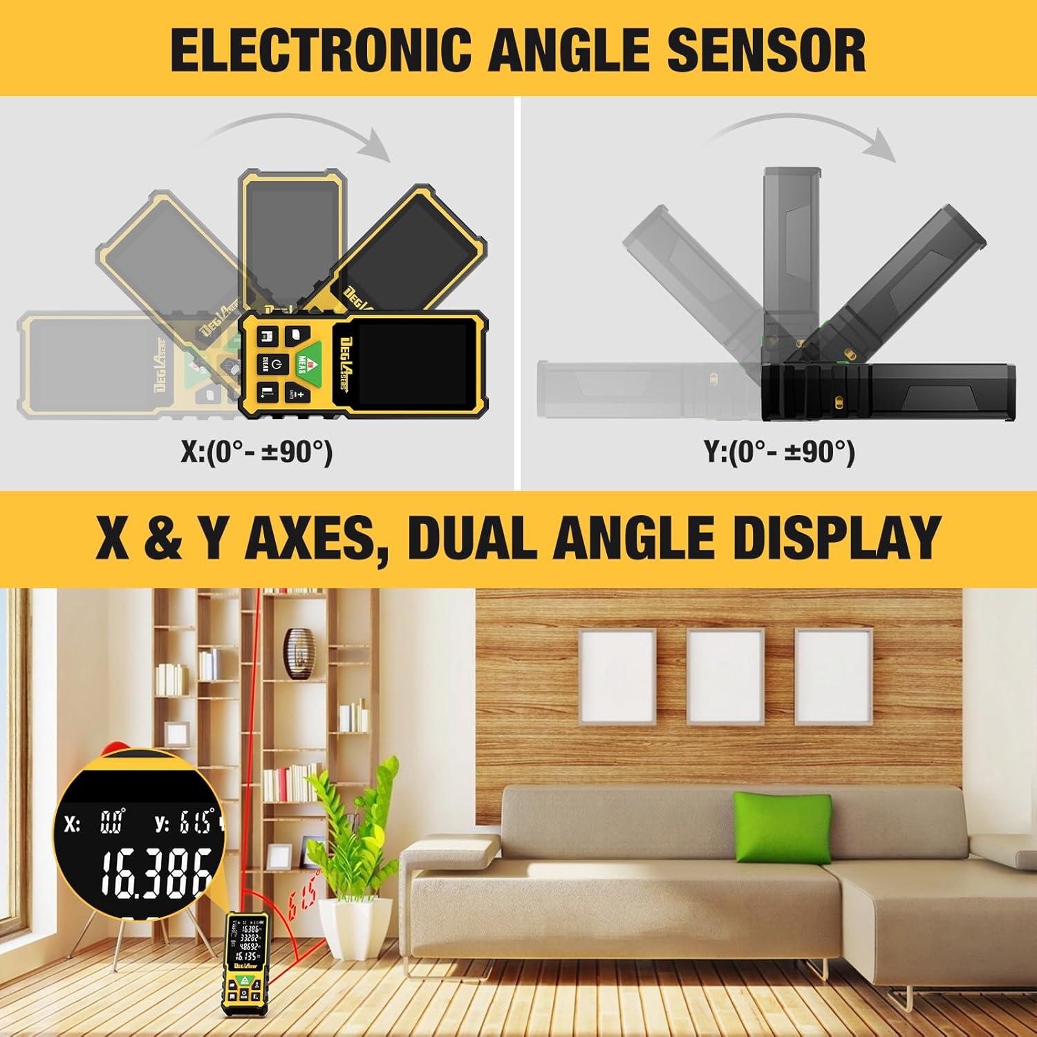 Medidor Láser DegLasers 229FT Verde 69.8m con Sensor de Ángulo