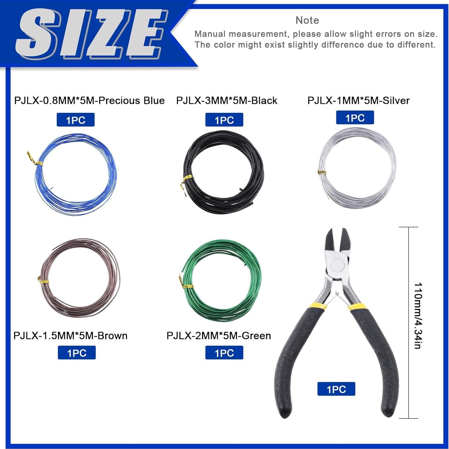 Kit de Alambres para Bonsai Glarks 5 Rollos Aluminio 25m