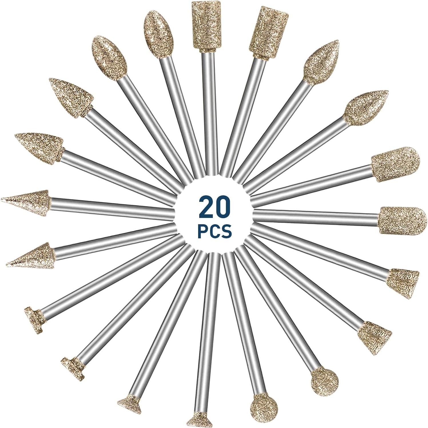 Juego de Puntas de Pulido de Diamante Shengbenhao 20 Pcs