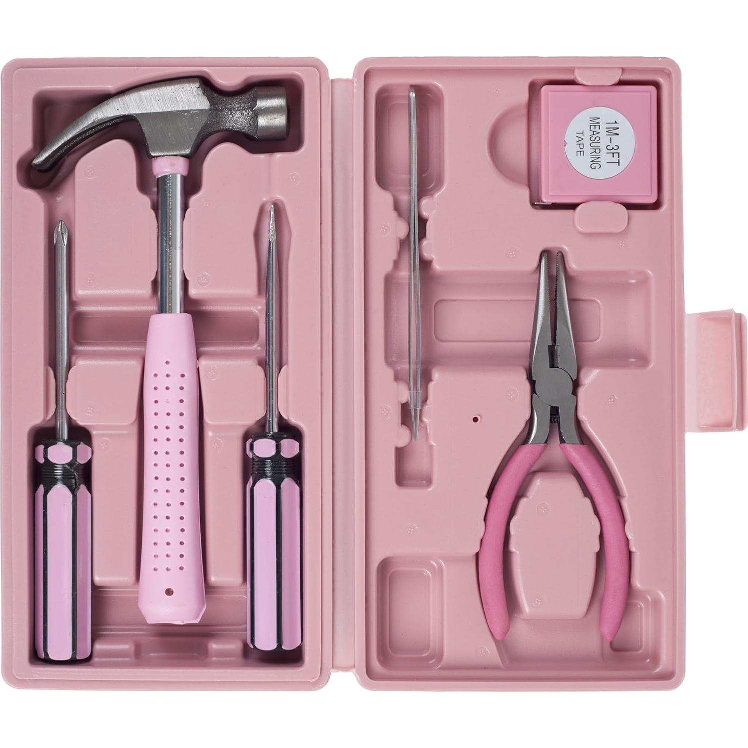 Juego de Herramientas Manuales Stalwart 7 Piezas Rosa