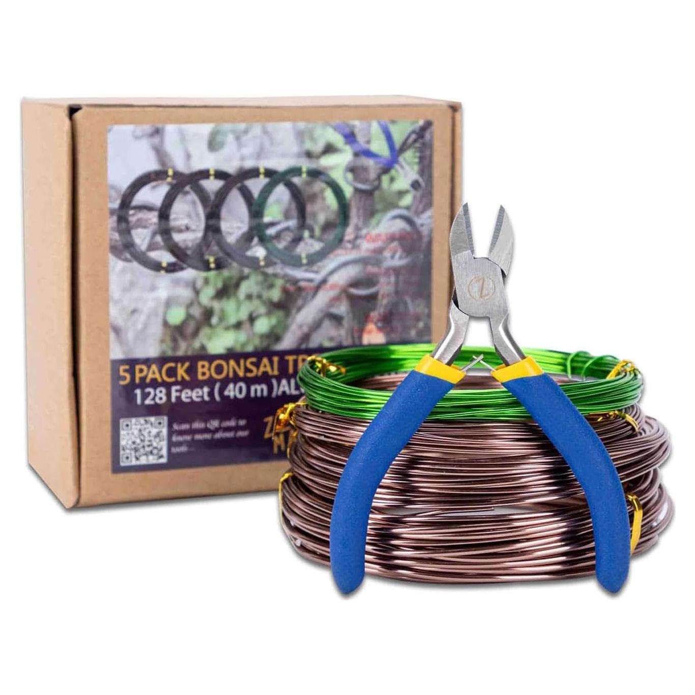 Juego de Alambre para Bonsai ZELARMAN 39.01m 1.0-2.0mm con Cortador