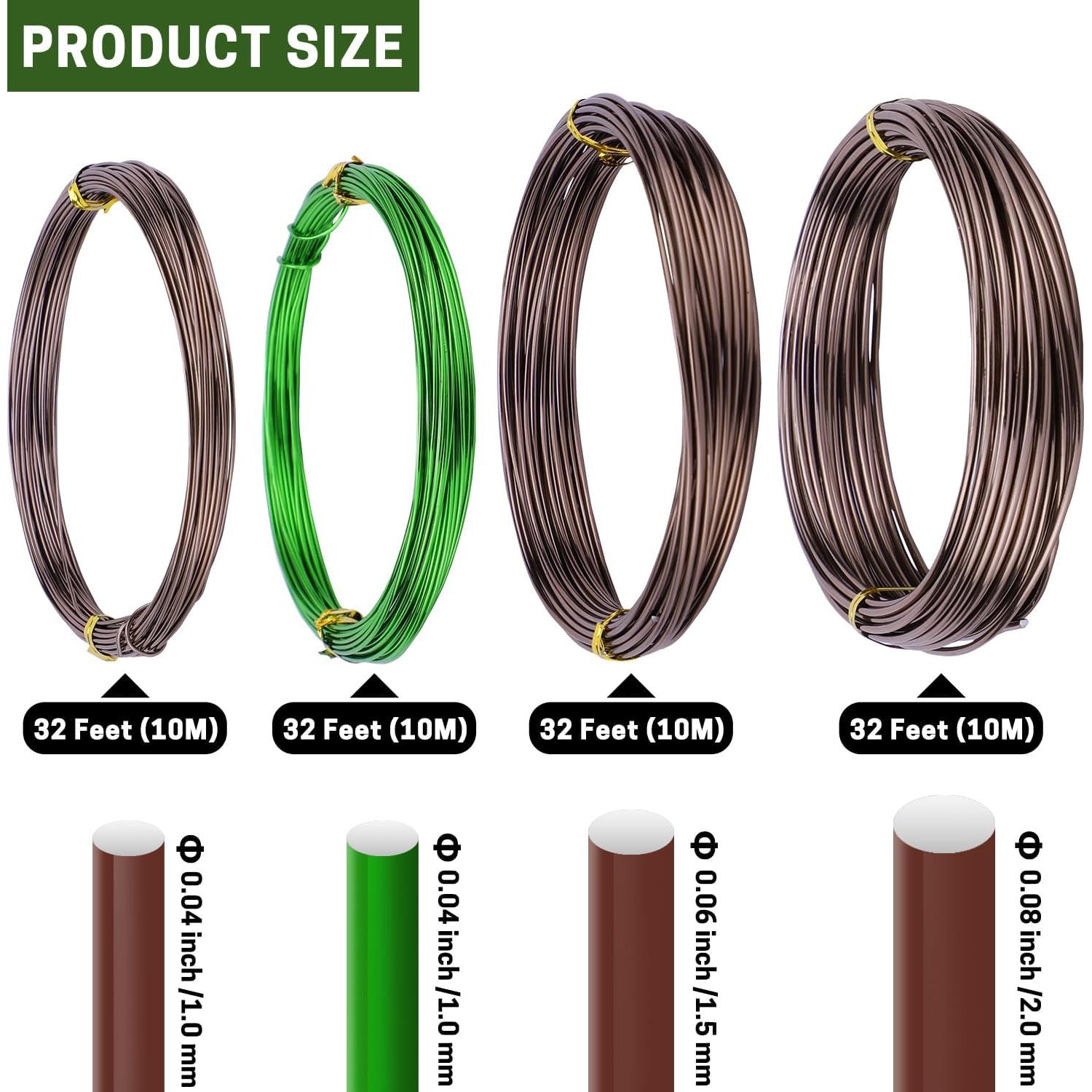 Juego de Alambre para Bonsai ZELARMAN 39.01m 1.0-2.0mm con Cortador