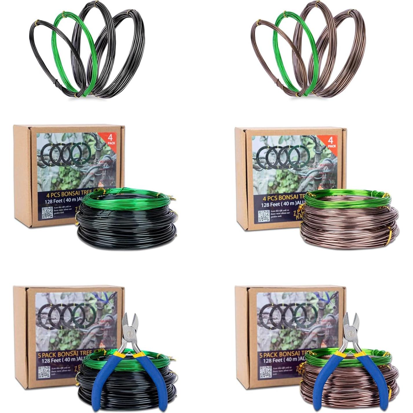 Juego de Alambre para Bonsai ZELARMAN 39.01m 1.0-2.0mm con Cortador