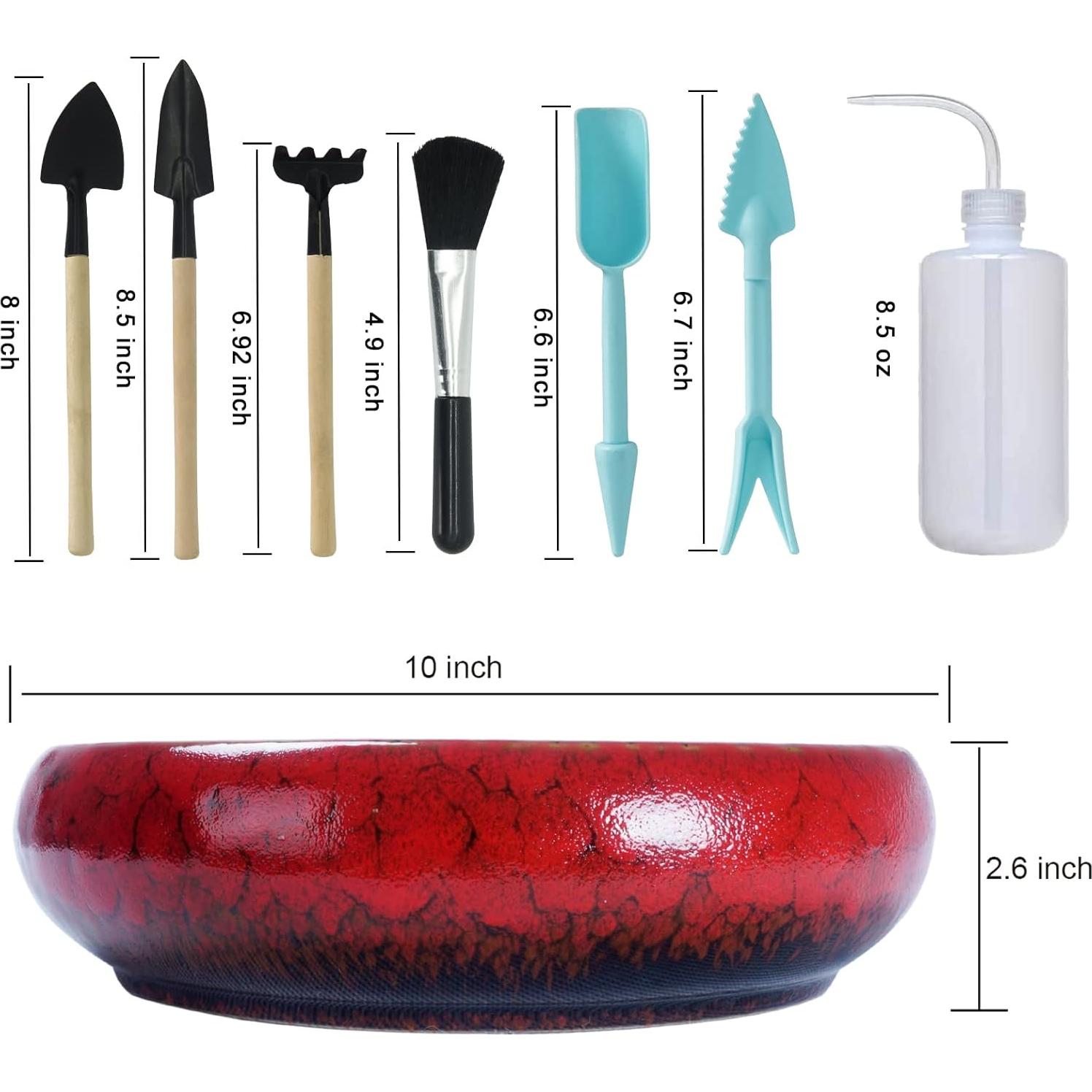 Maceta de cerámica ARTKETTY 25.4cm con drenaje y soporte