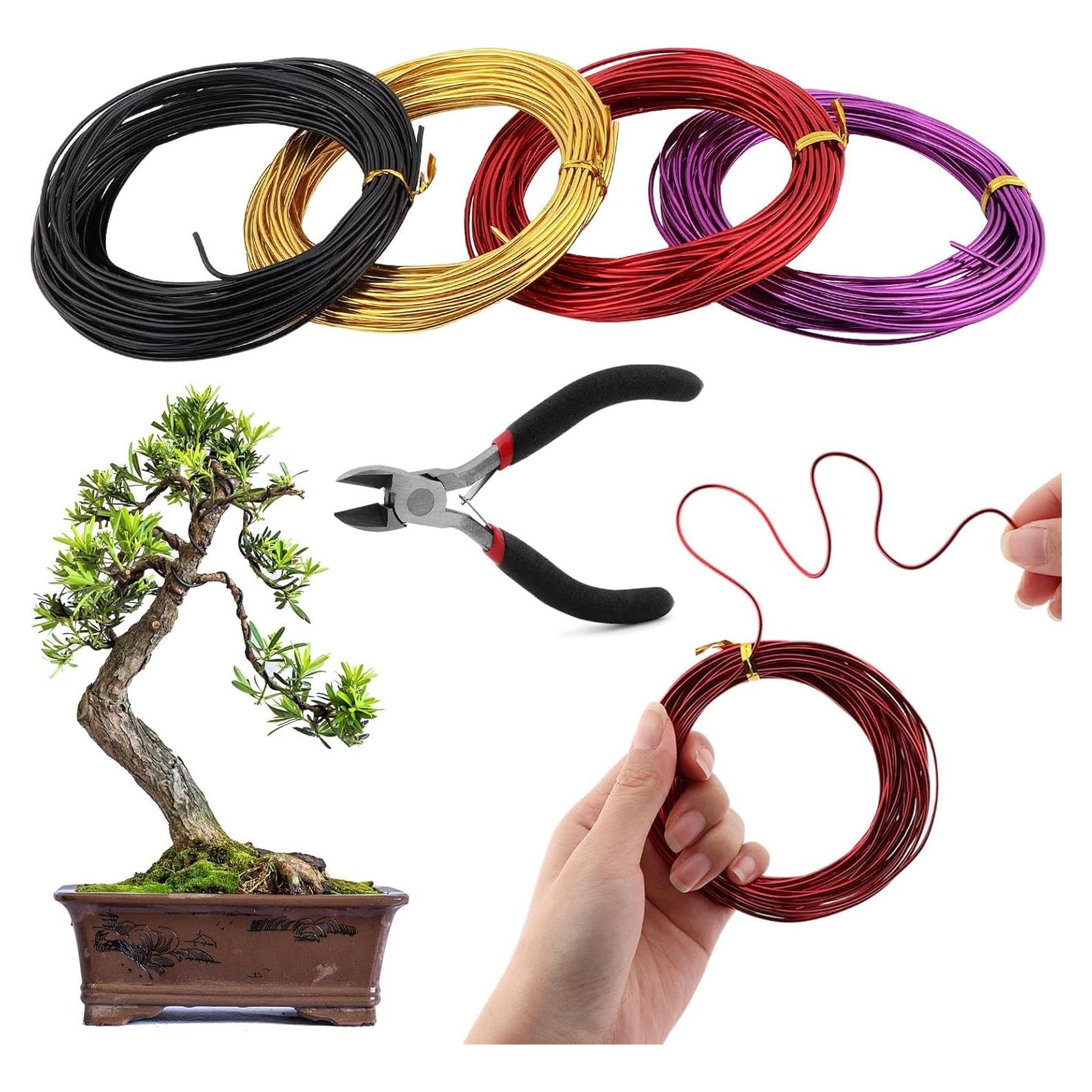 Conjunto de Alambres de Bonsai LOQJSS 4 Rollos 1.5mm x 10m