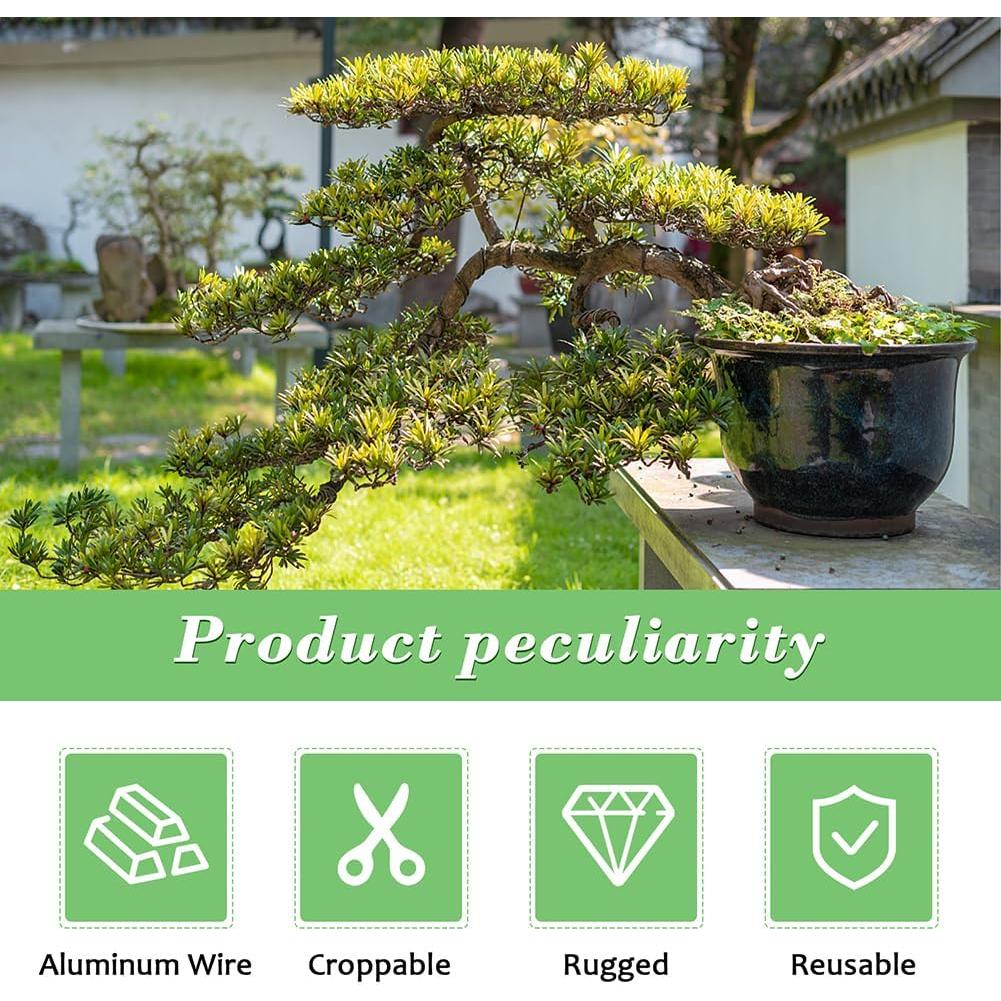 Conjunto de Alambres de Bonsai LOQJSS 4 Rollos 1.5mm x 10m