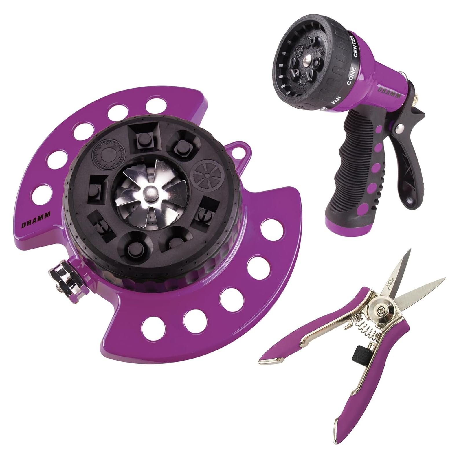 Conjunto de Jardinería DRAMM 3 Piezas Pistola Rociado Aspersor Tijera