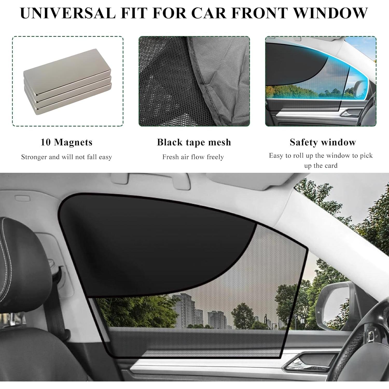 Cortinas para Ventanas de Coche MUQIDA 2PCS Doble Capa UV