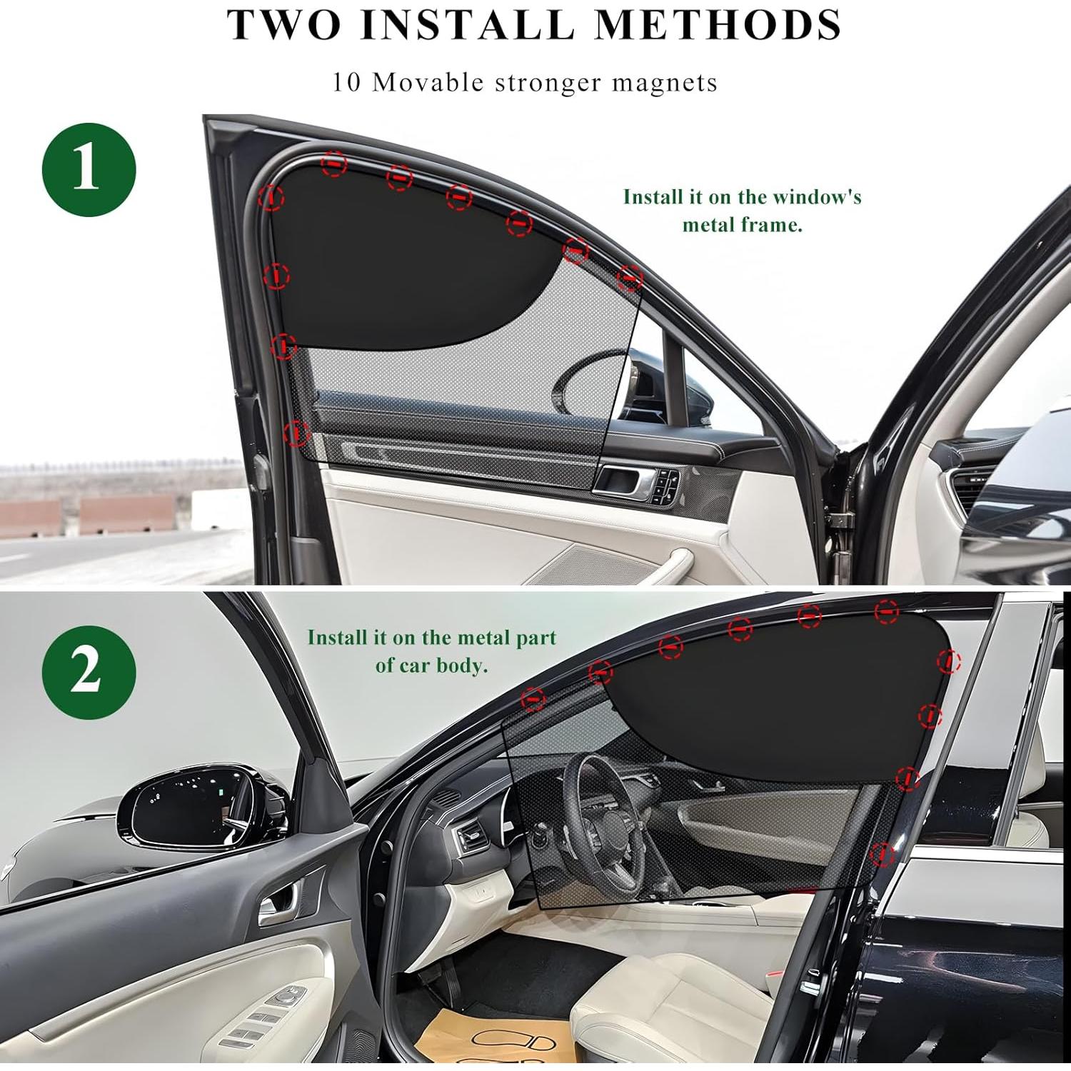Cortinas para Ventanas de Coche MUQIDA 2PCS Doble Capa UV
