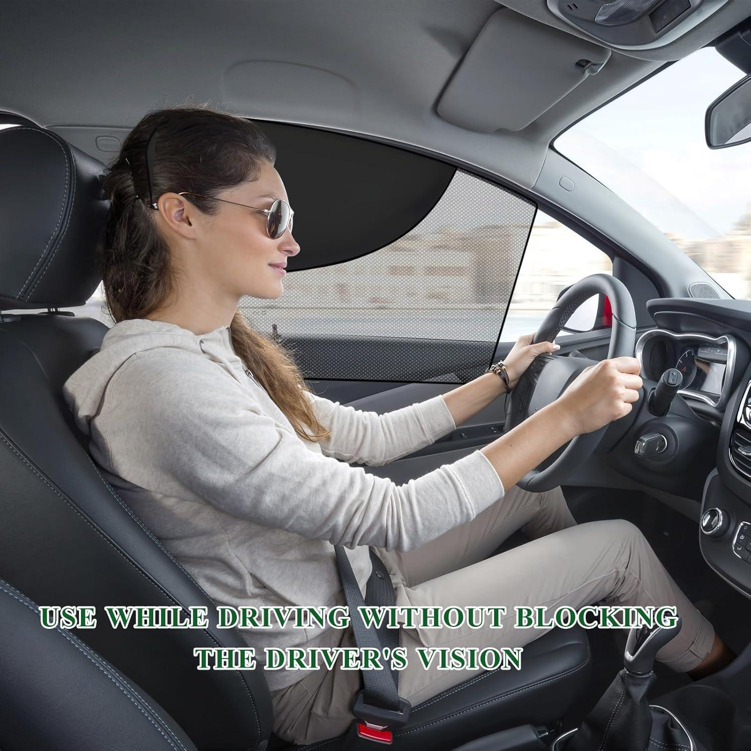 Cortinas para Ventanas de Coche MUQIDA 2PCS Doble Capa UV