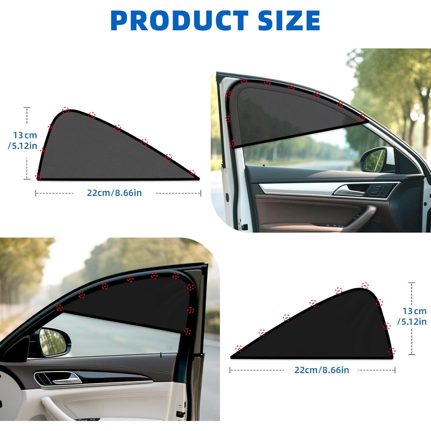 Cortinas para Ventanas de Coche ZATOOTO 2 Paquete Magnéticas UV