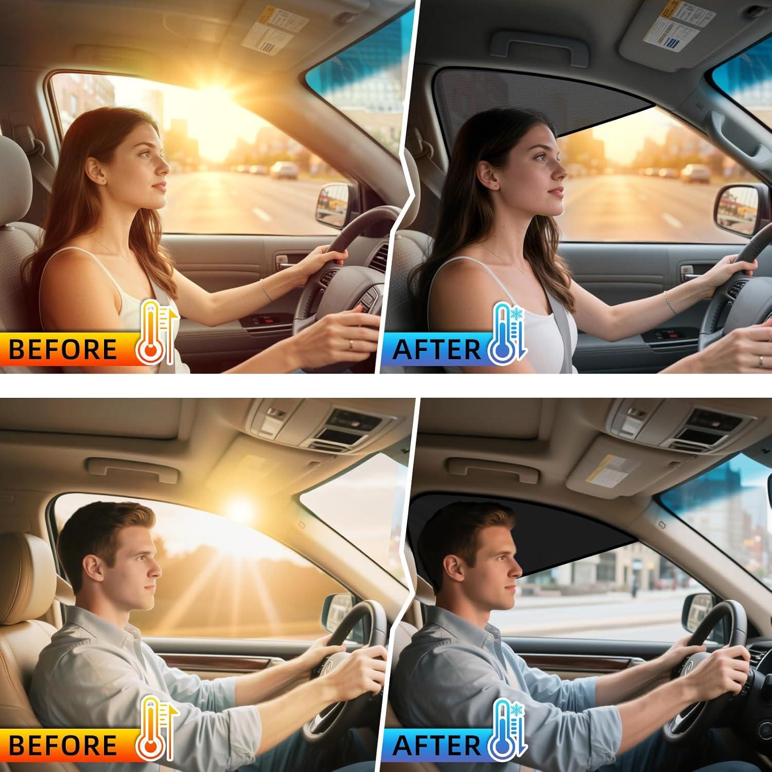 Cortinas para Ventanas de Coche ZATOOTO 2 Paquete Magnéticas UV