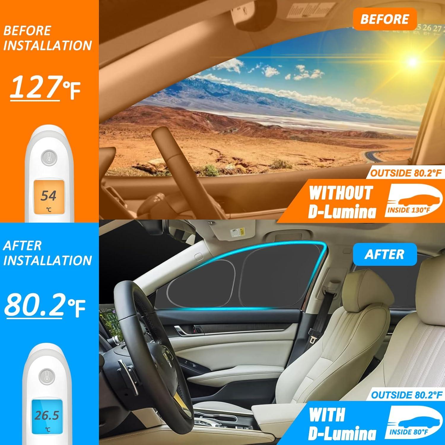 Protector Solar D-Lumina para Ventanas Ford F150 2015-2020 - Paquete de 4