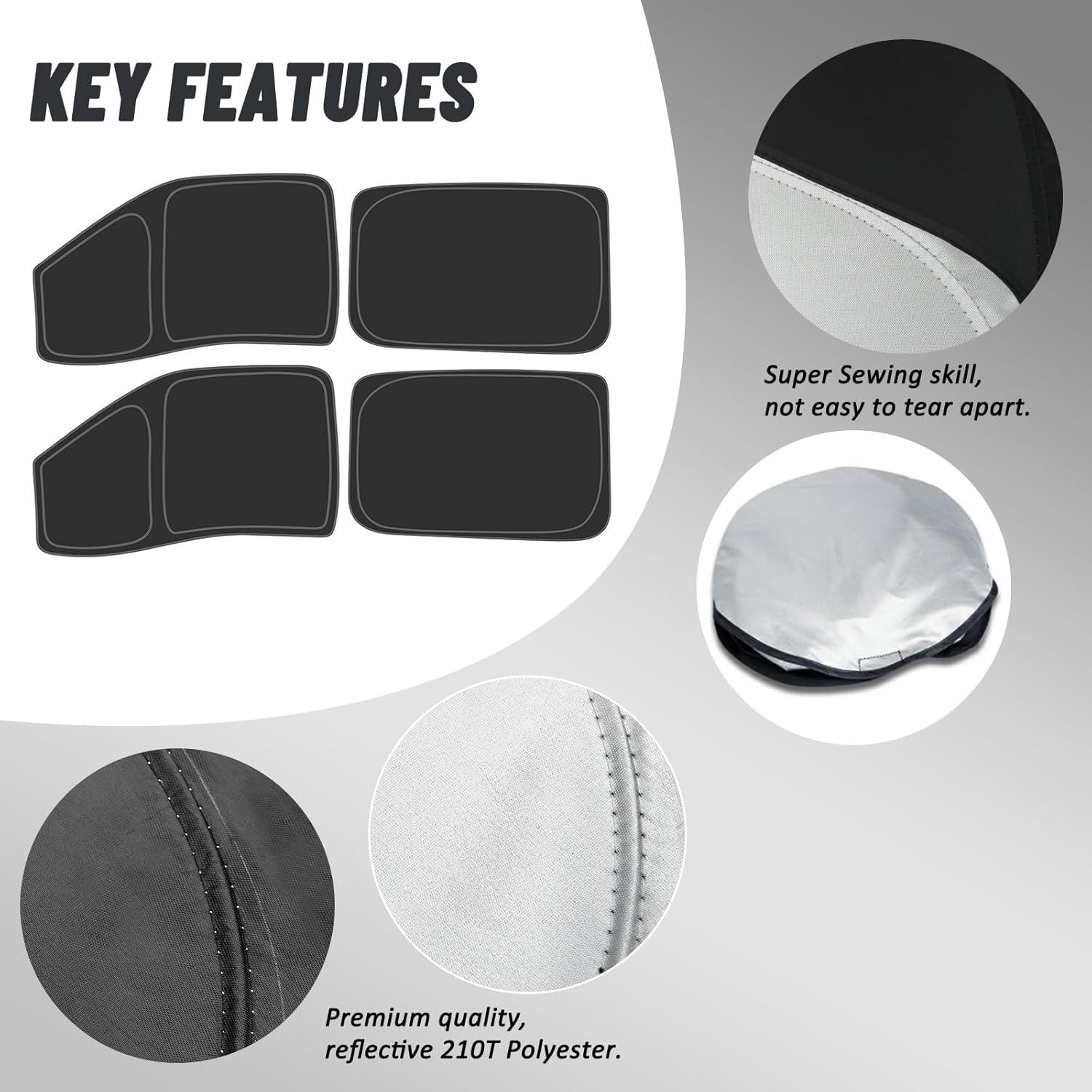 Protector Solar D-Lumina para Ventanas Ford F150 2015-2020 - Paquete de 4