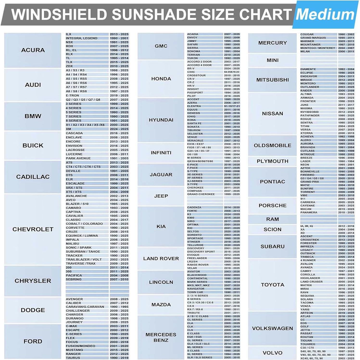 Protector Solar para Parabrisas Roberly 240T - Tamaño M