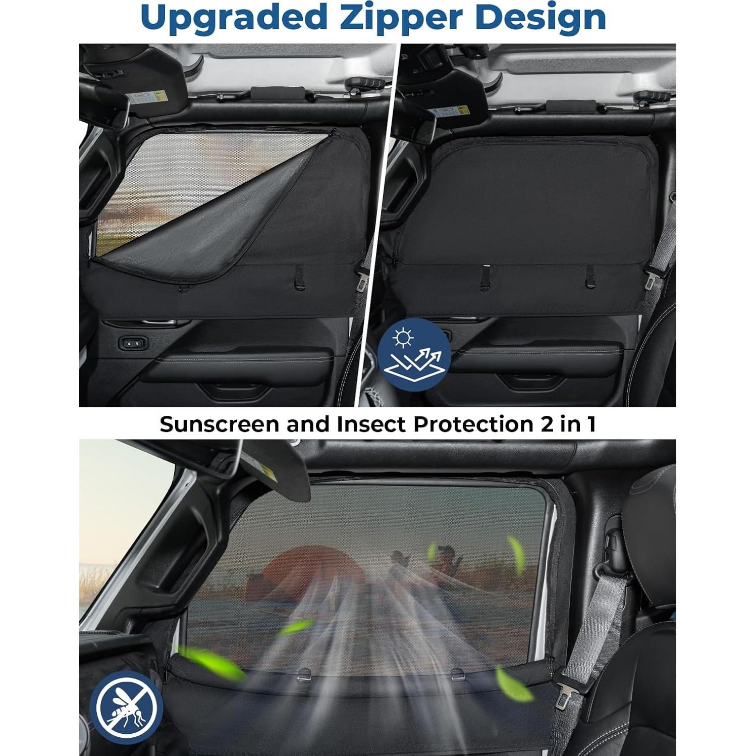 Pantalla Solar JOYTUTUS para Ventana Lateral Wrangler 2007-2024