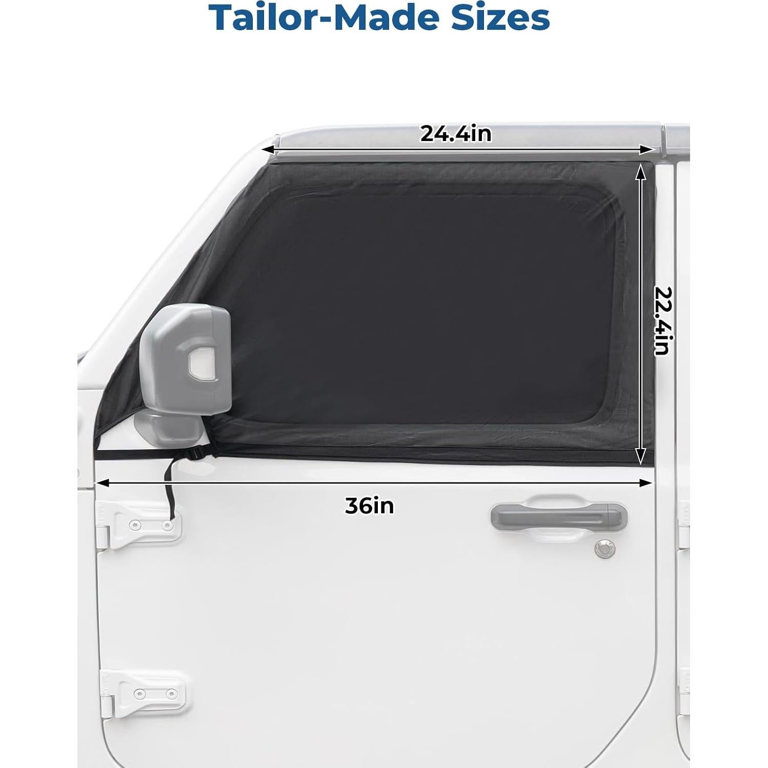 Pantalla Solar JOYTUTUS para Ventana Lateral Wrangler 2007-2024