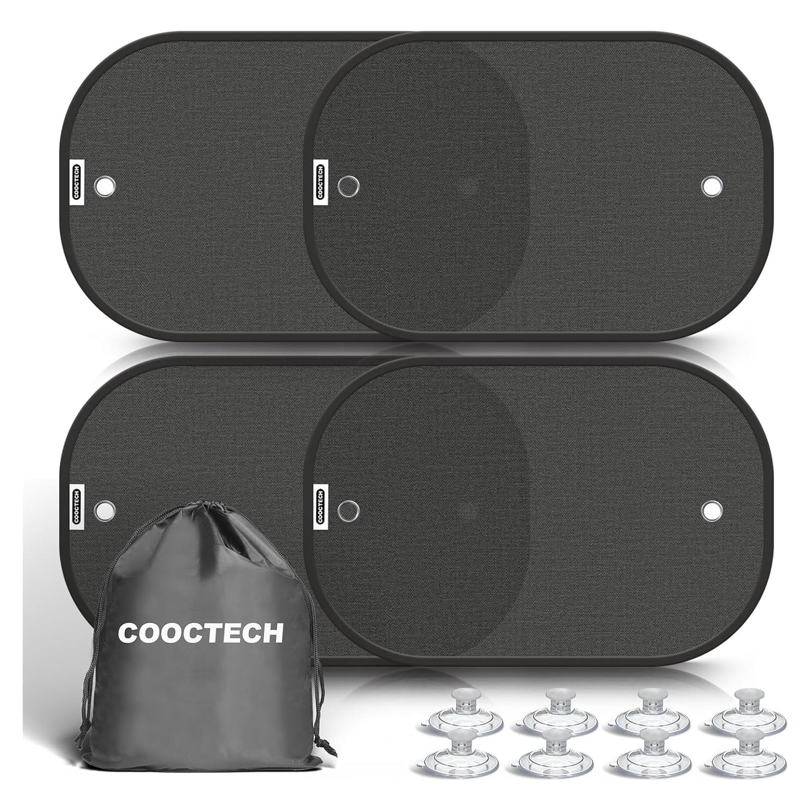 Sombrillas para Ventanas de Auto COOCTECH 48x30 cm (4 Pzas)